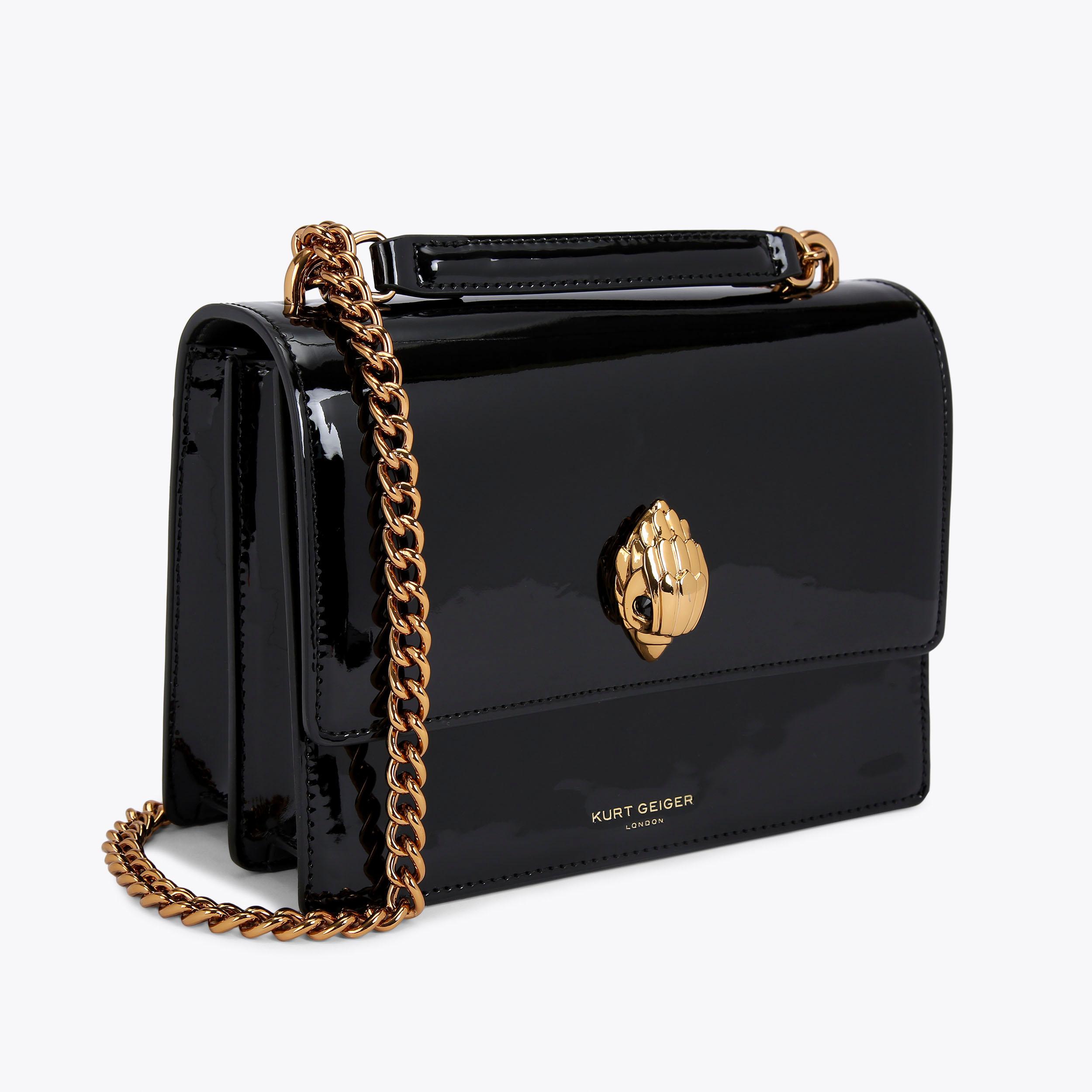 SHOREDITCH CROSS BODY Black Leather Cross Body Bag by KURT GEIGER