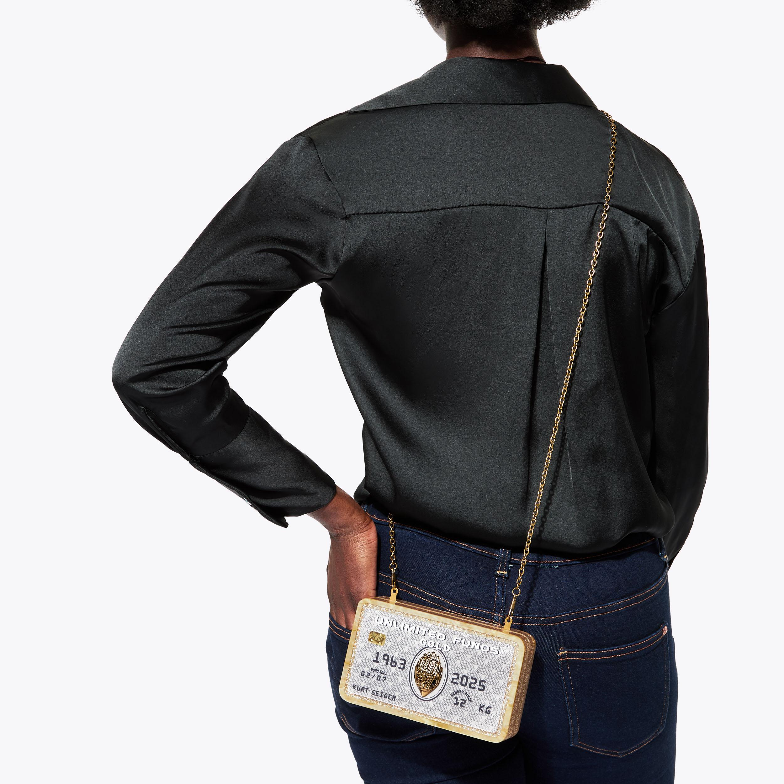 CREDIT CARD CLUTCH Gold Credit Card Clutch by KURT GEIGER LONDON