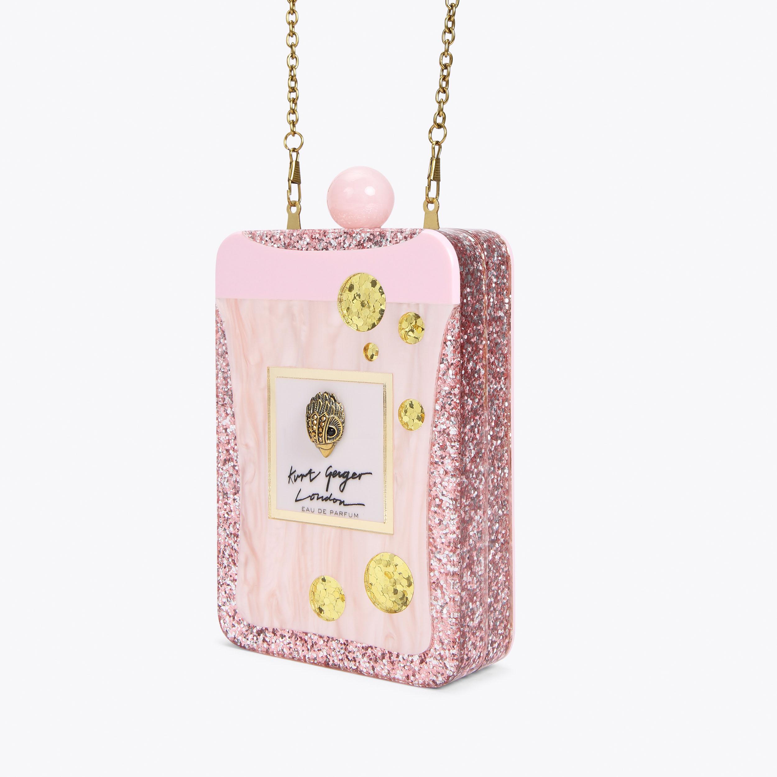 PERFUME CLUTCH Perfume Bottle Structured Perspex Clutch by KURT