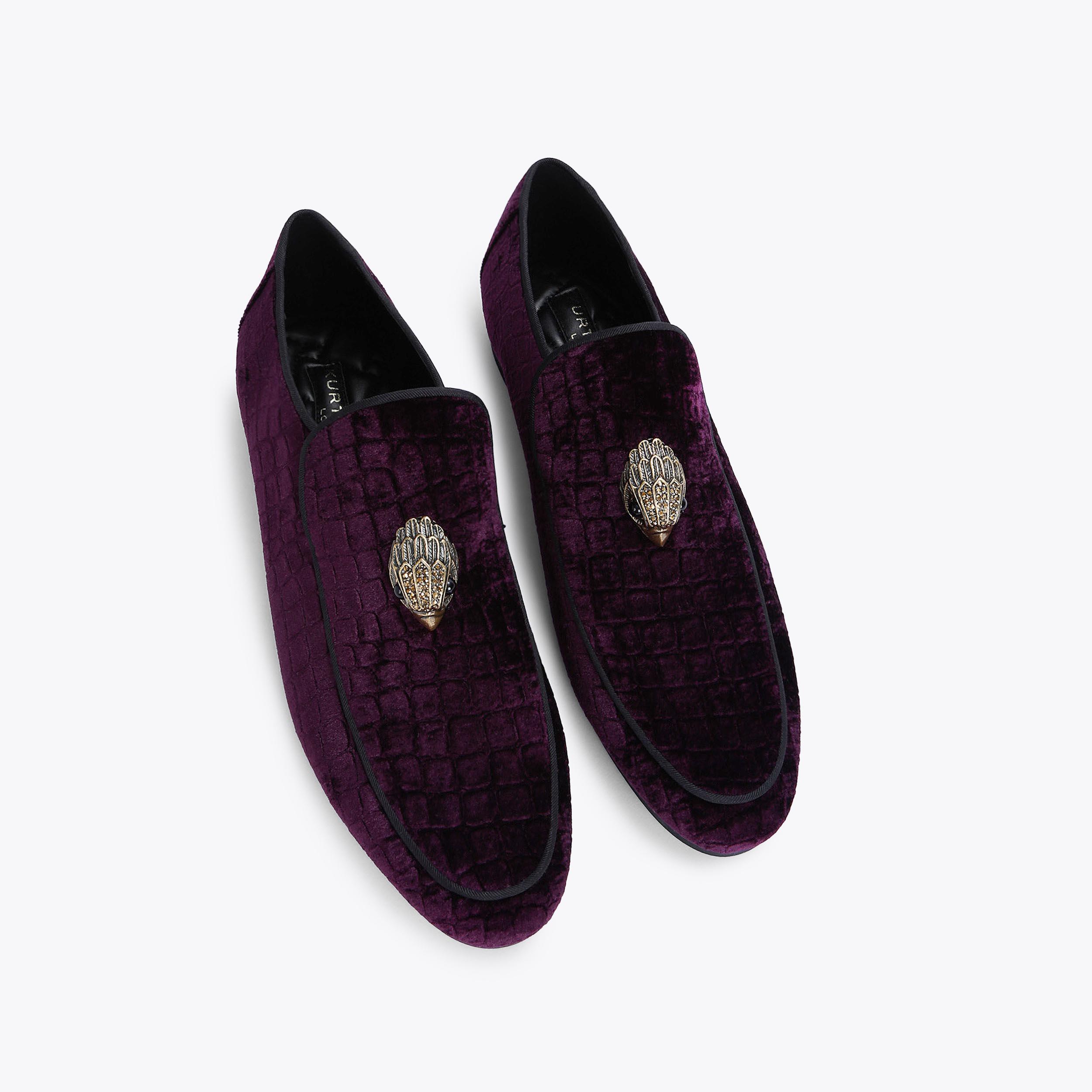Purple velvet loafers deals