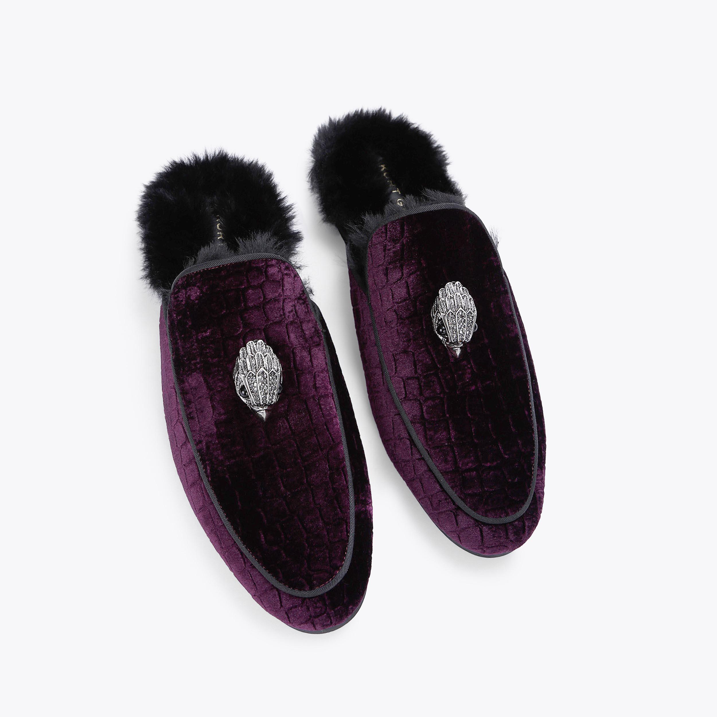 NIB Kurt Geiger Hugh Navy Velvet Mules, Size 9 Hugh Eagle Head Loafers & Slip-Ons | Kurt Geiger main image 3