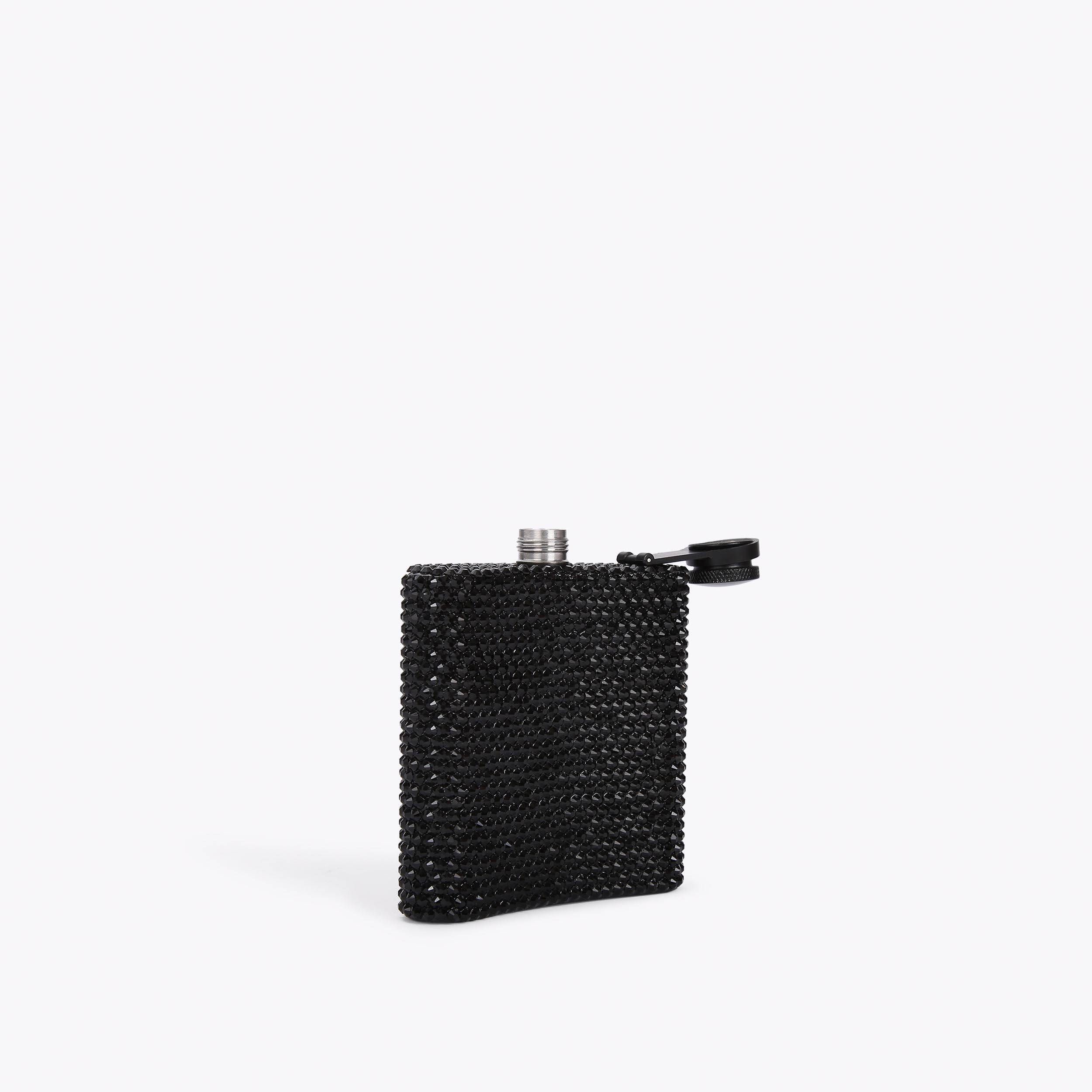 CRYSTAL FLASK Black Crystal Stainless Steel Flask by KURT GEIGER