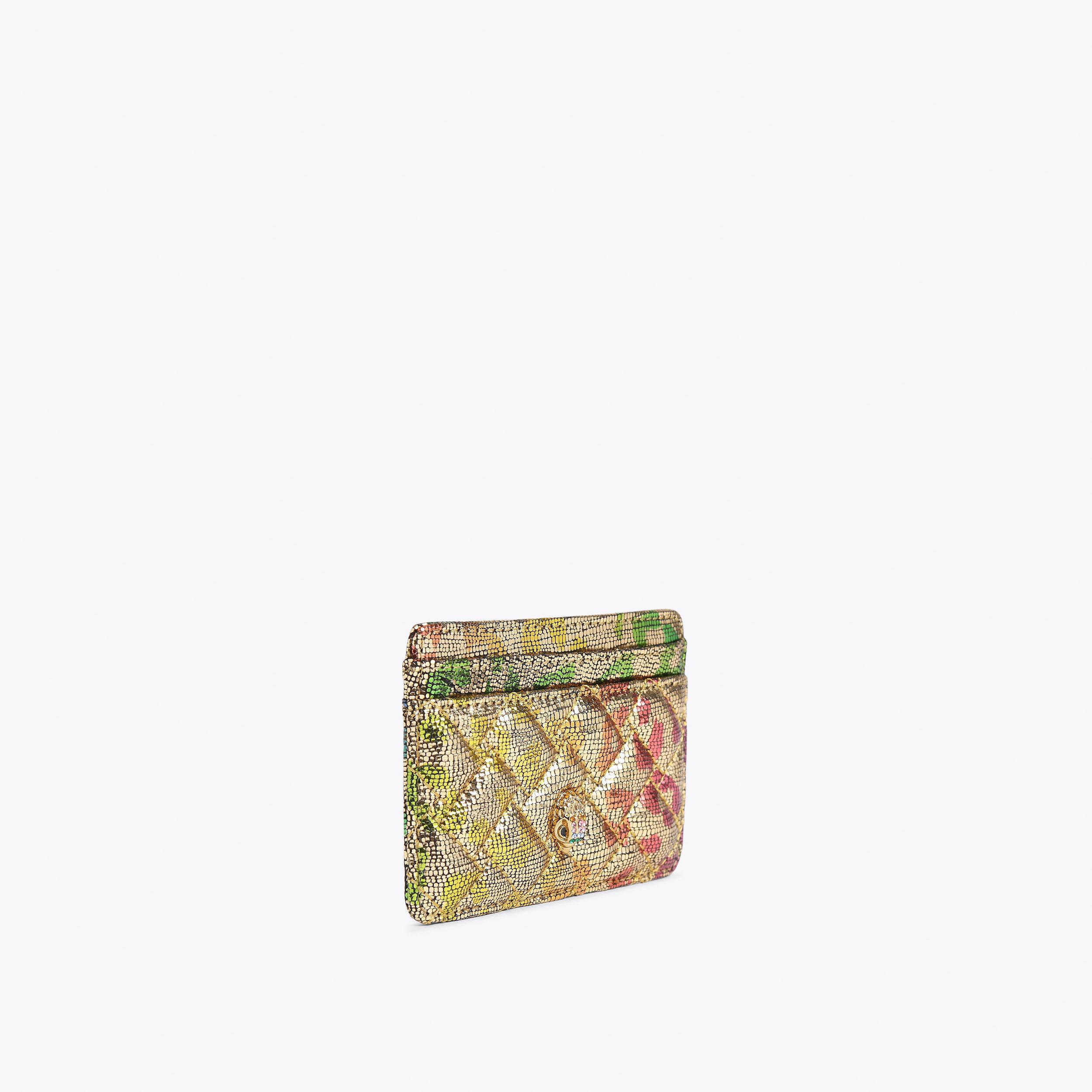 CARD HOLDER KENSINGTON Metallic Animal Print Quilted Card