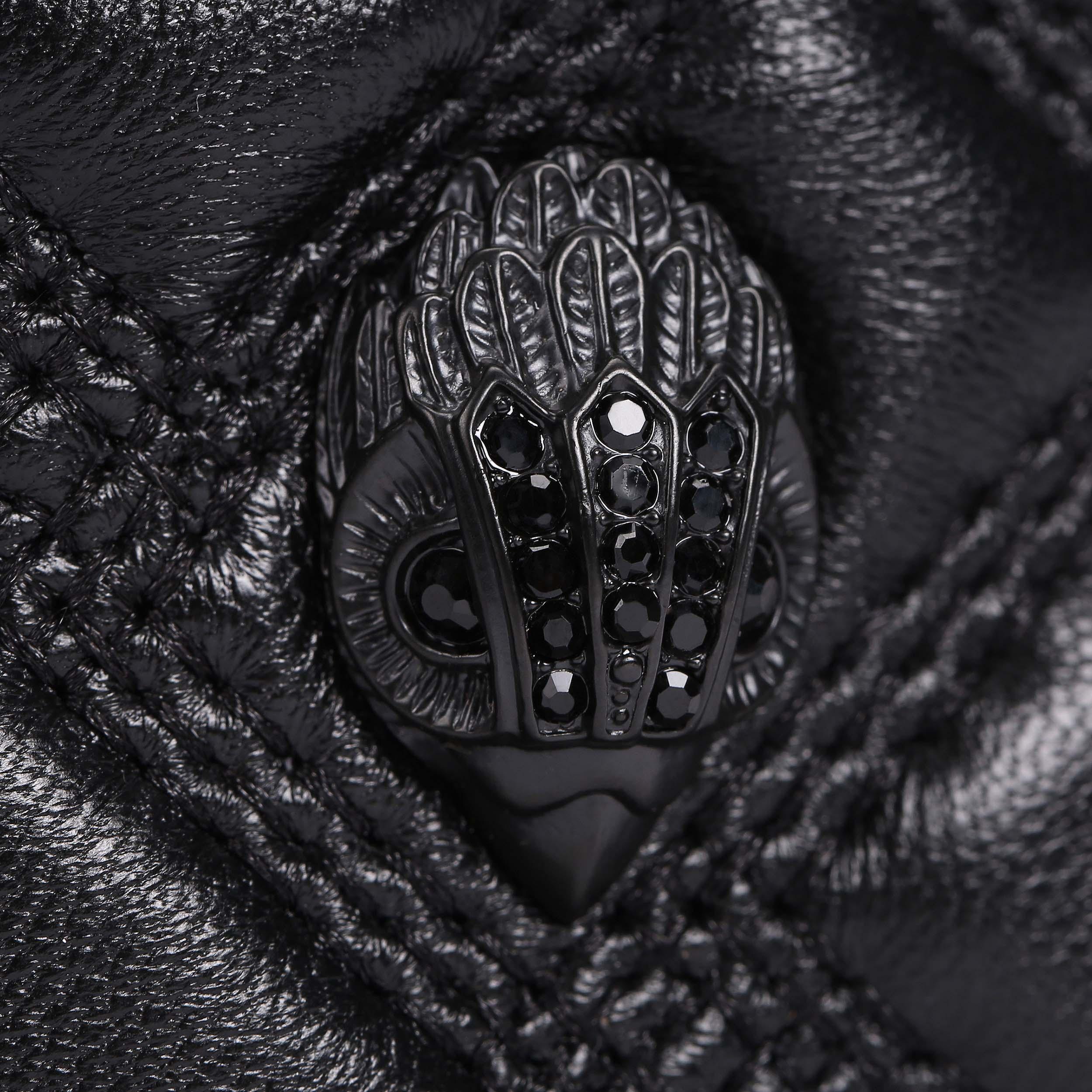 KENSINGTON FLASK Black Quilted Leather Flask by KURT GEIGER LONDON