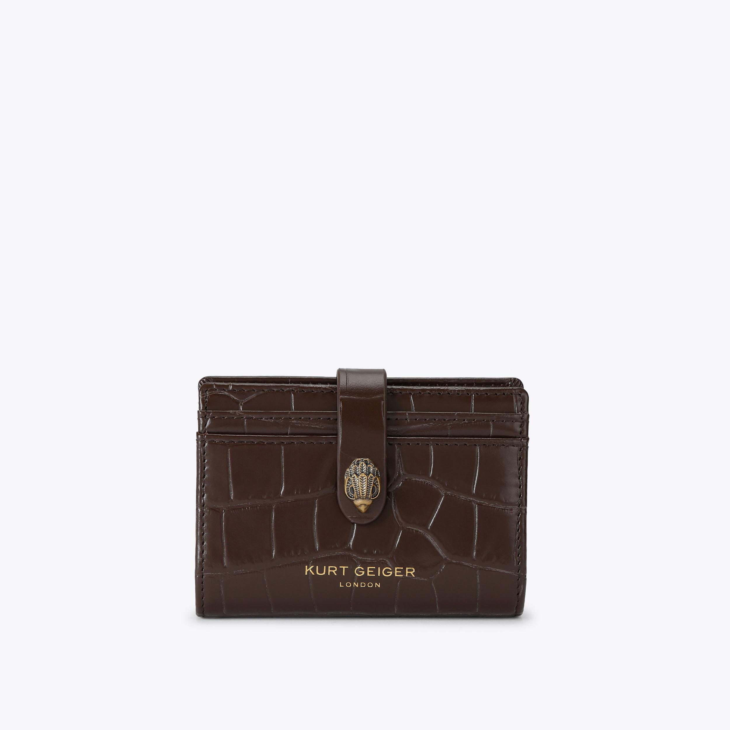 MULTI CARD SHOREDITCH Brown Croc Purse by KURT GEIGER LONDON
