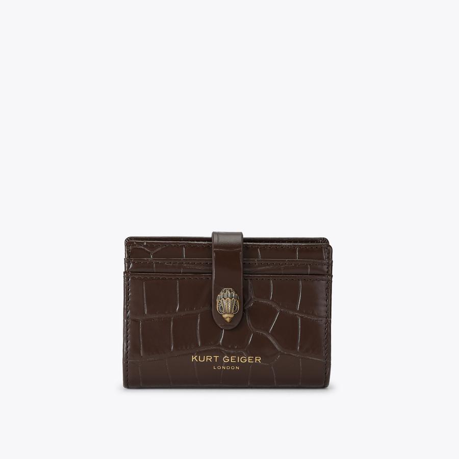 MULTI CARD SHOREDITCH Brown Croc Purse by KURT GEIGER LONDON