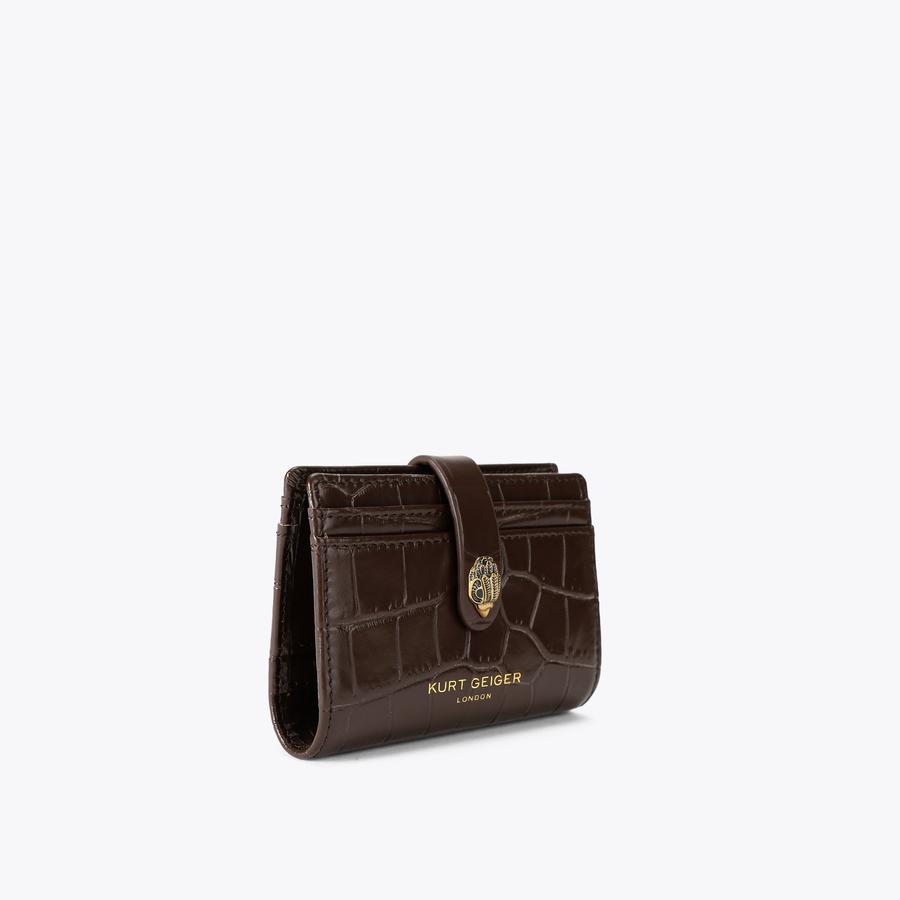 MULTI CARD SHOREDITCH Brown Croc Purse by KURT GEIGER LONDON