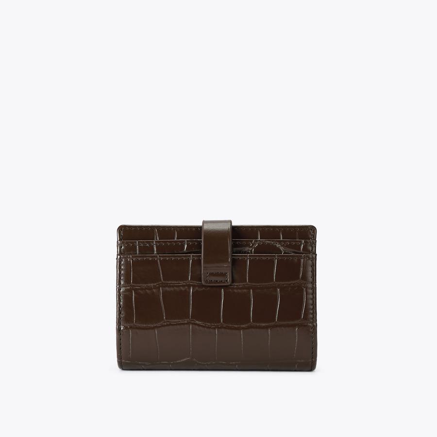 MULTI CARD SHOREDITCH Brown Croc Purse by KURT GEIGER LONDON