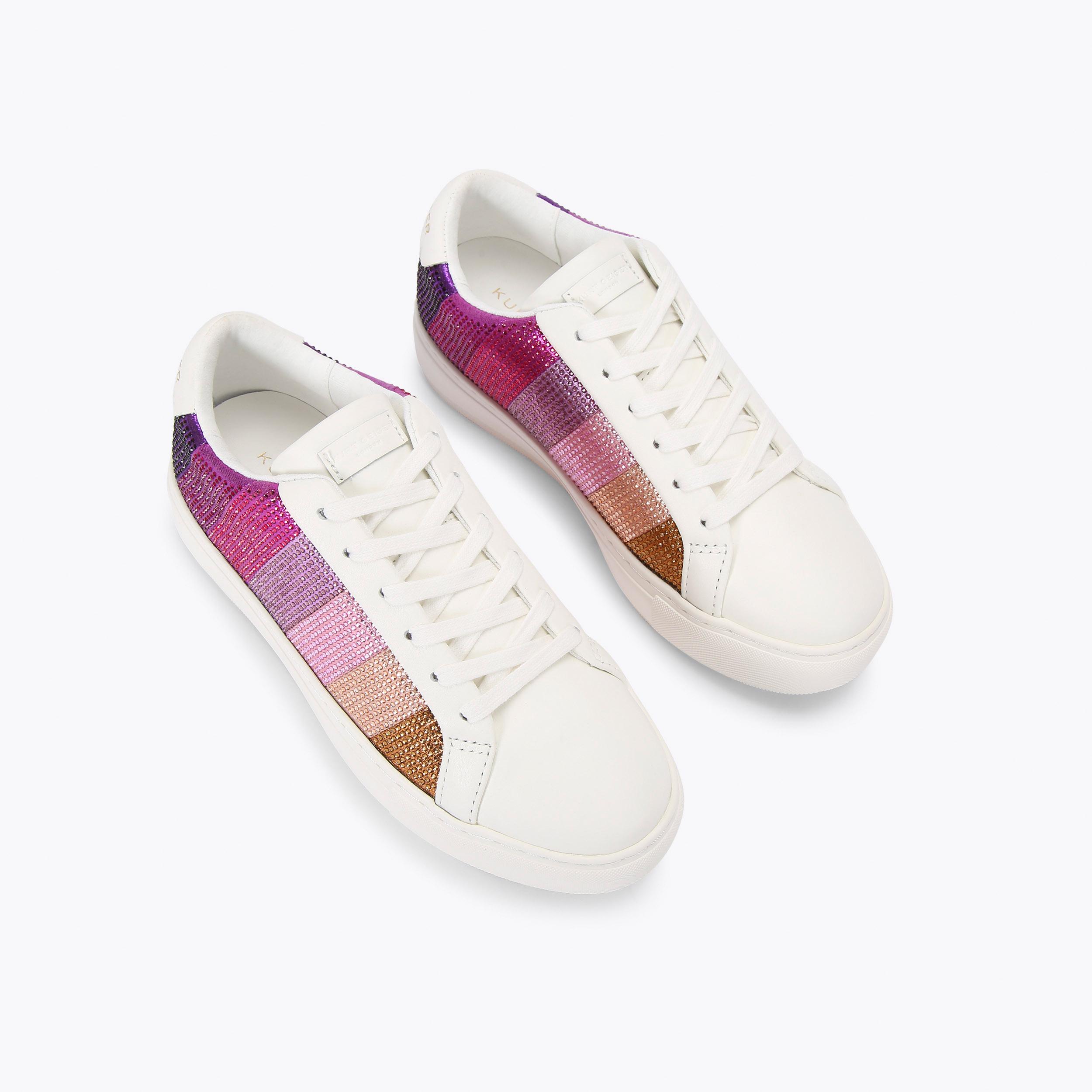 LANEY STRIPE CRYSTAL Pink Crystal Trainers by KURT GEIGER LONDON