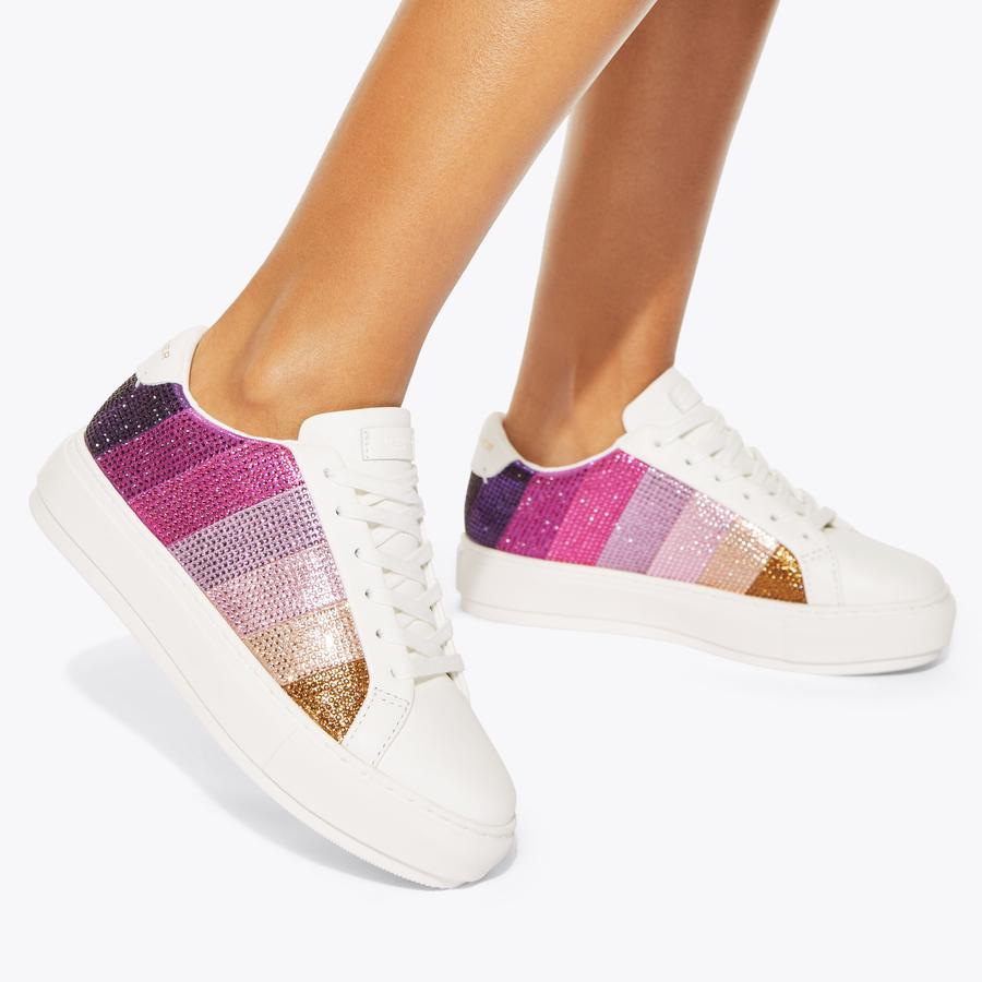 LANEY STRIPE CRYSTAL Pink Crystal Trainers by KURT GEIGER LONDON
