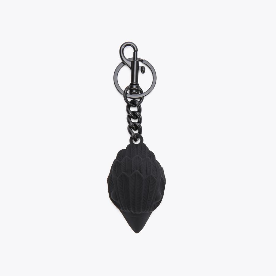 RUBBER EAGLE KEYRING Black Large Eagle Head Charm by KURT GEIGER