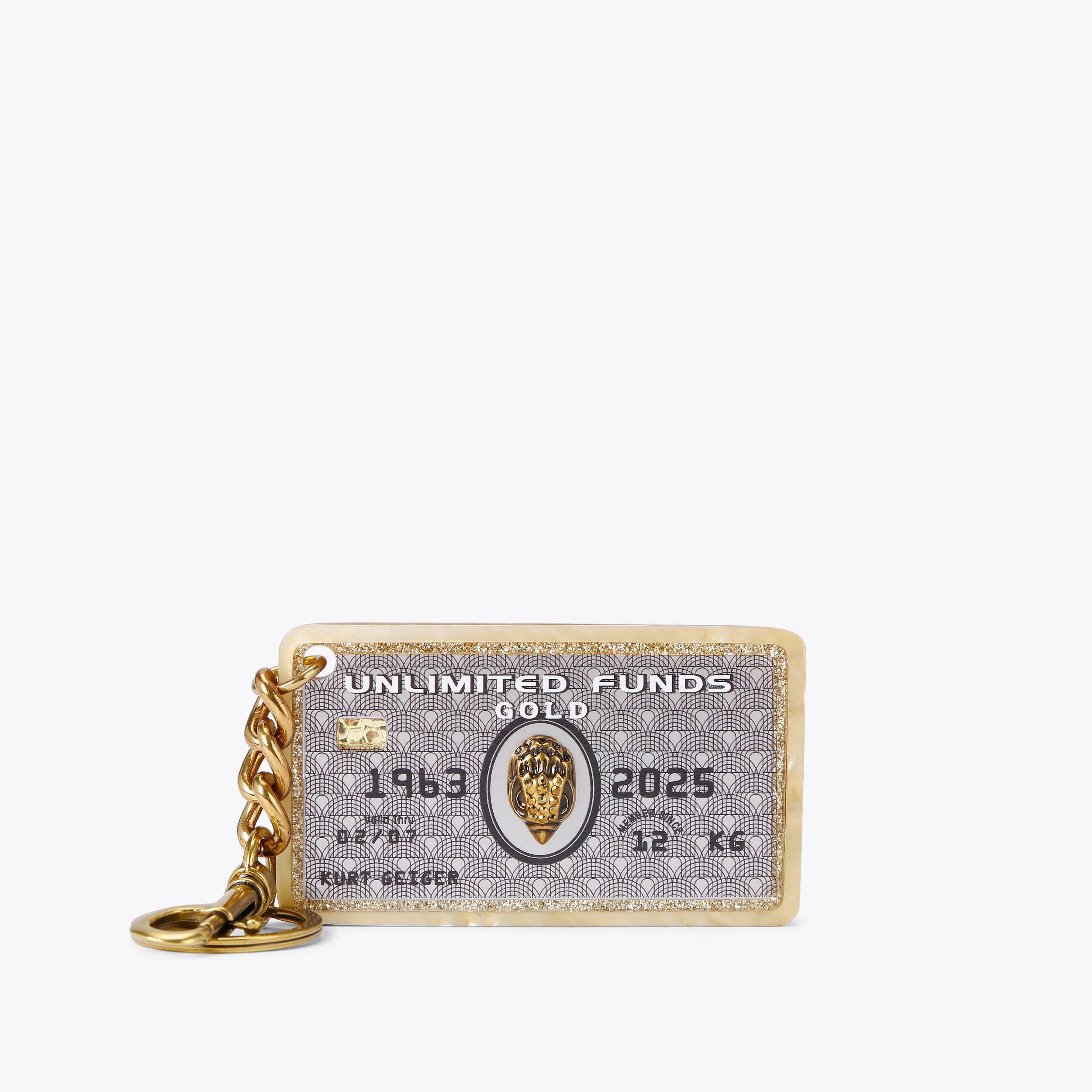 CREDIT CARD KEYRING Gold Credit Card Keyring by KURT GEIGER LONDON
