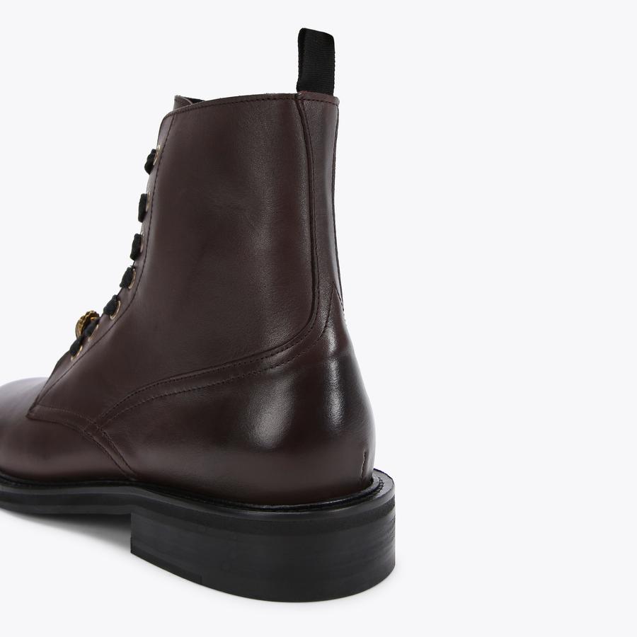 BANK Brown Leather Ankle Boot by KURT GEIGER LONDON display picture 3