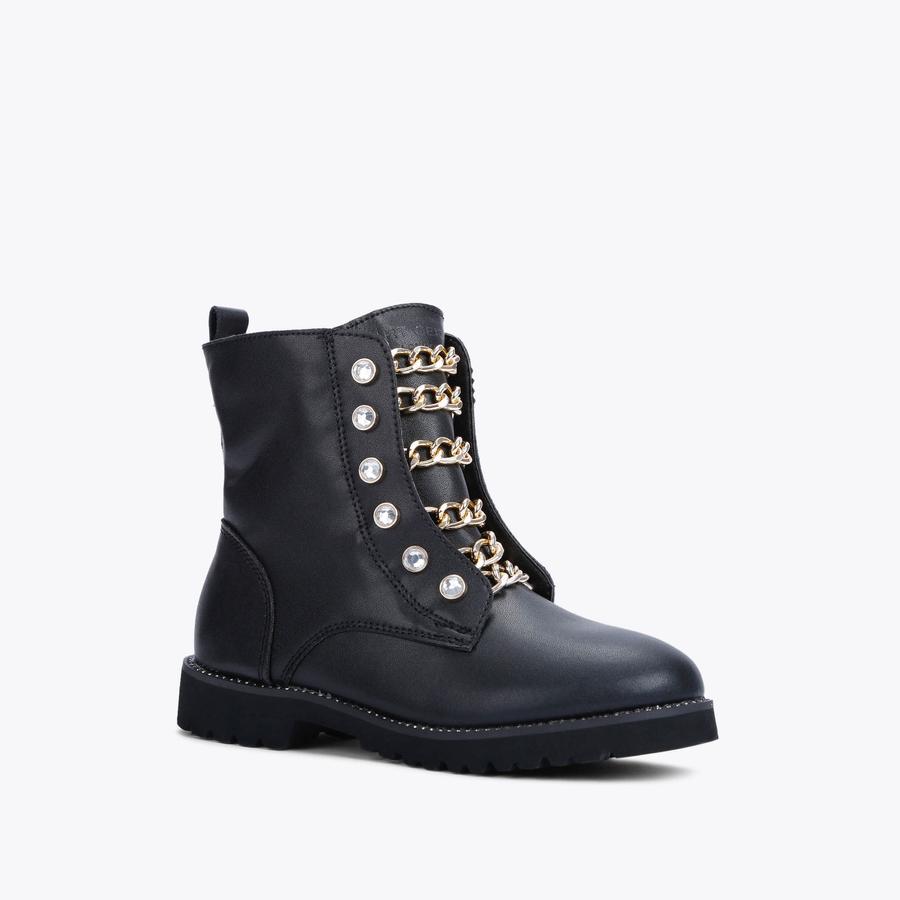 MINI BAX Black Leather Ankle Boot by KURT GEIGER LONDON