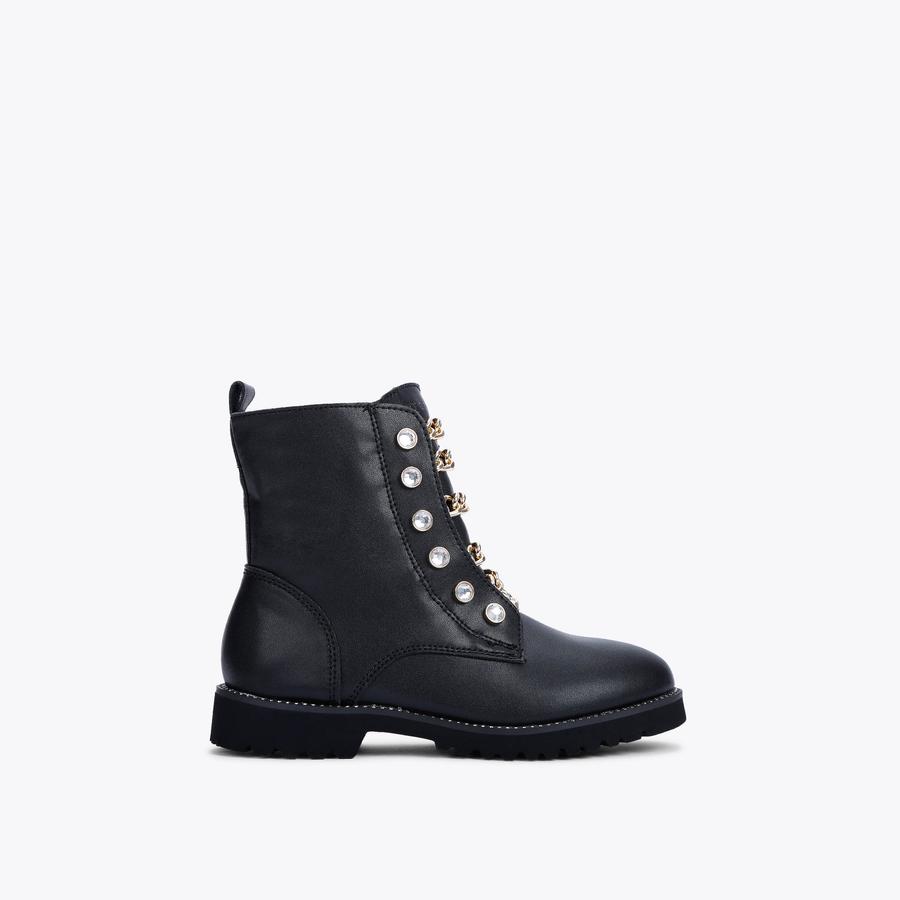 Mini Bax Black Leather Ankle Boots | Kurt Geiger display picture 1