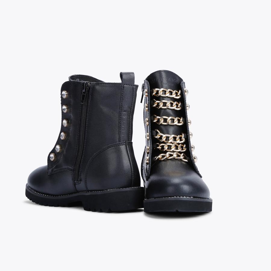 Mini Bax Black Leather Ankle Boots | Kurt Geiger