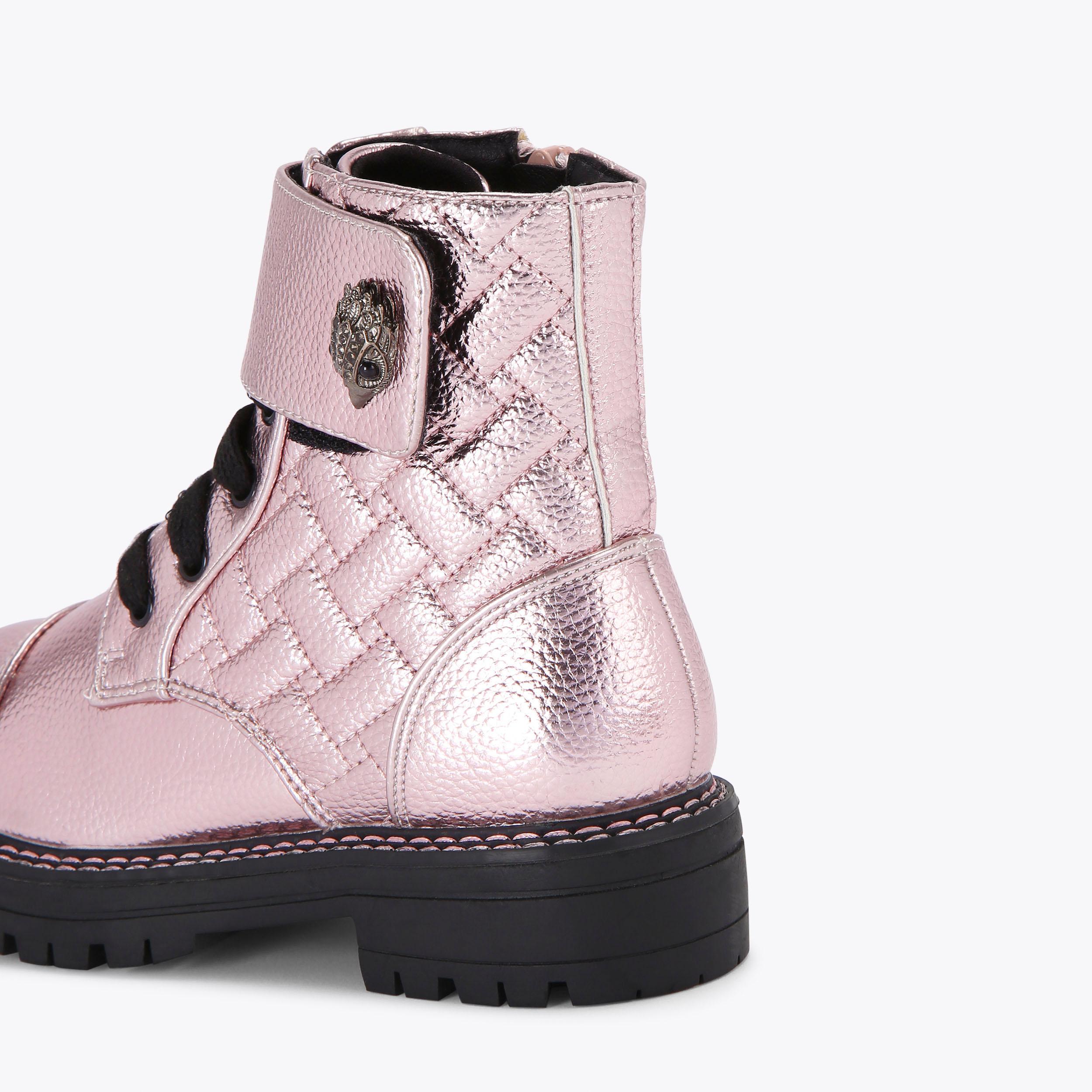 MINI KENSINGTON STRAP Pink Metallic Leather Boot by KURT