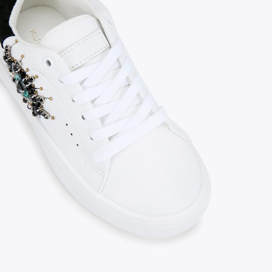 MINI LANEY EYE White Leather Eye Sneaker by KURT GEIGER LONDON