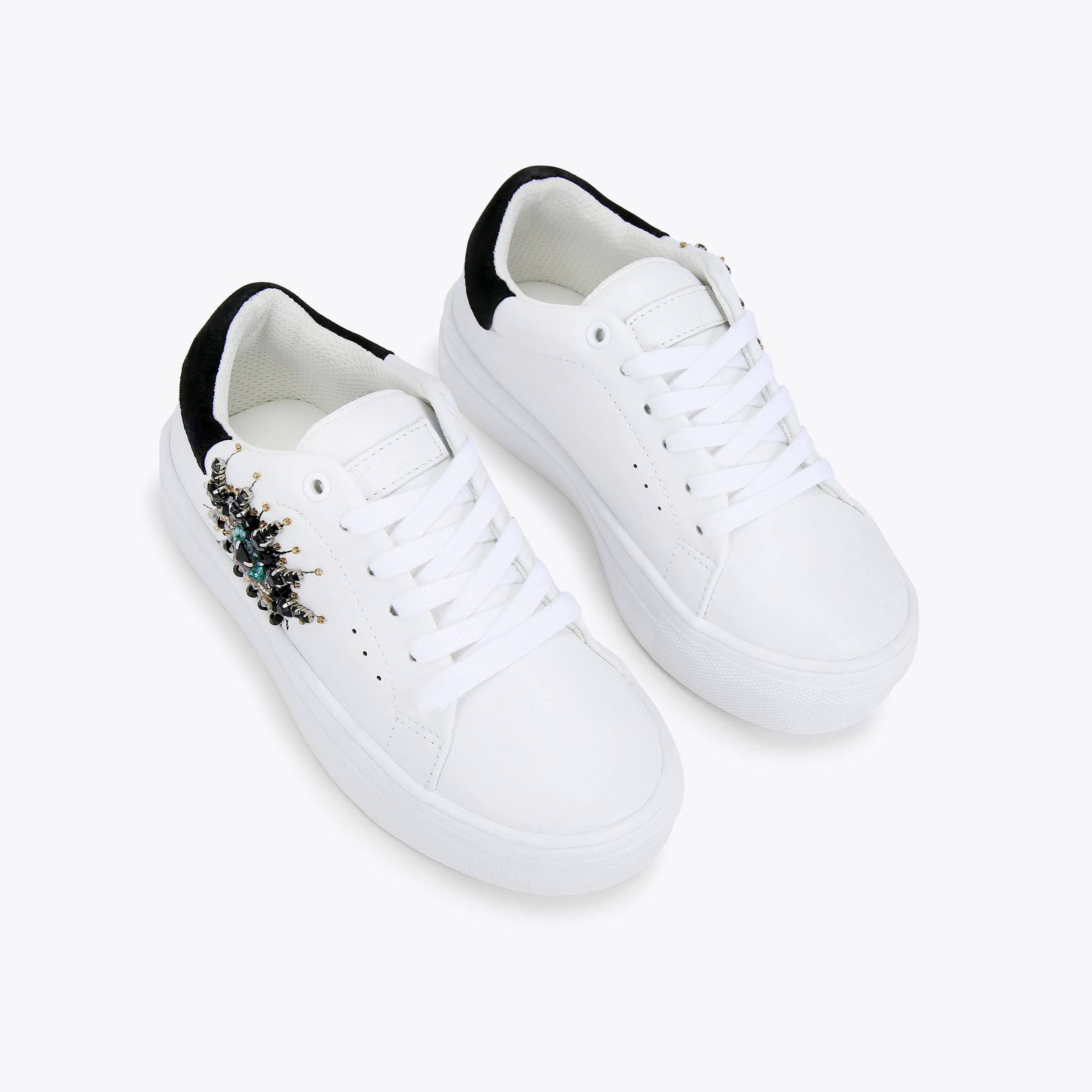 MINI LANEY EYE White Evil Eye Leather Sneakers by KURT