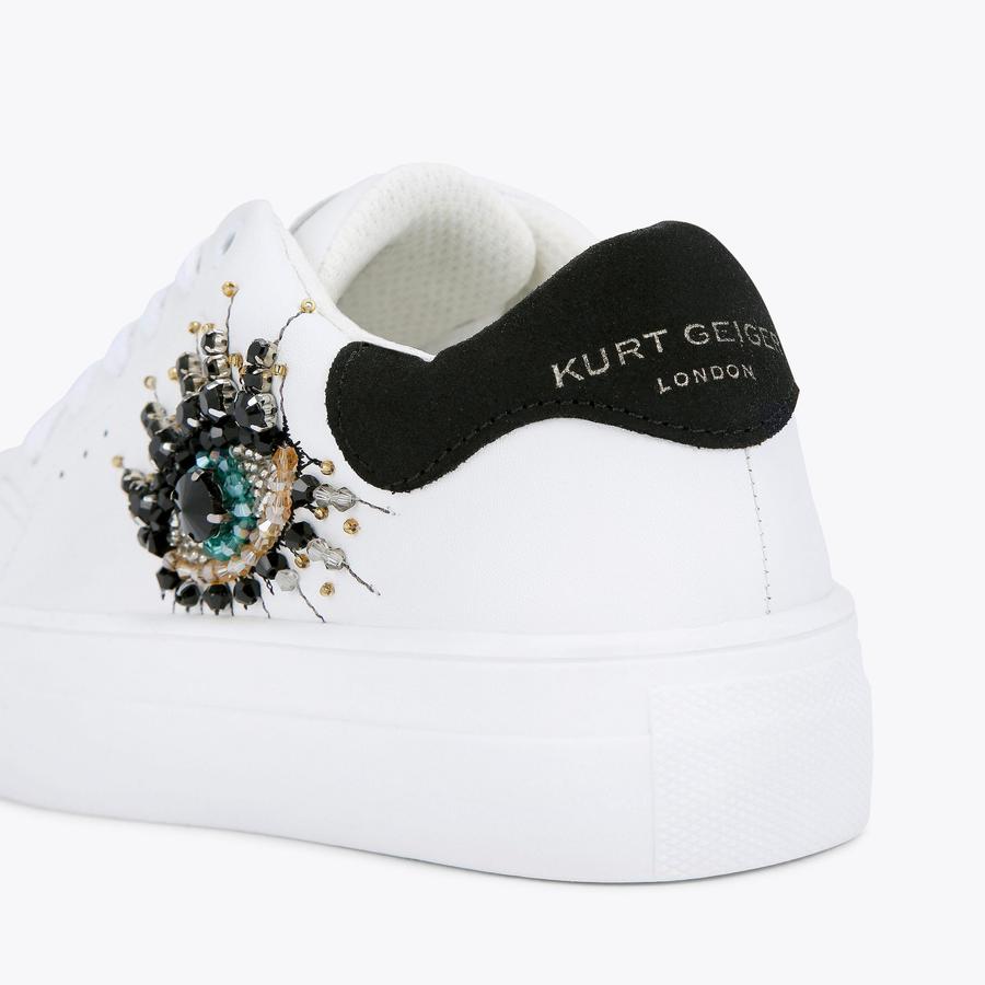 MINI LANEY EYE White Evil Eye Leather Sneakers by KURT