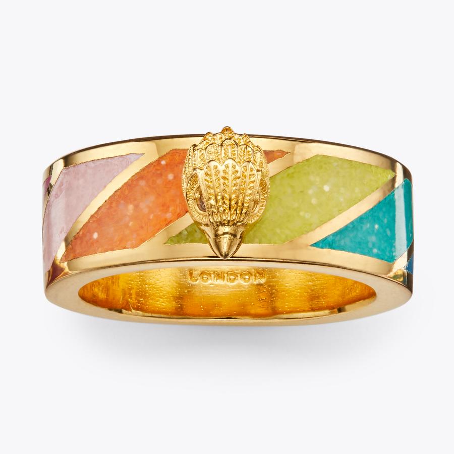 ENAMEL RAINBOW RING Rainbow Stripe Enamel Ring by KURT GEIGER LONDON