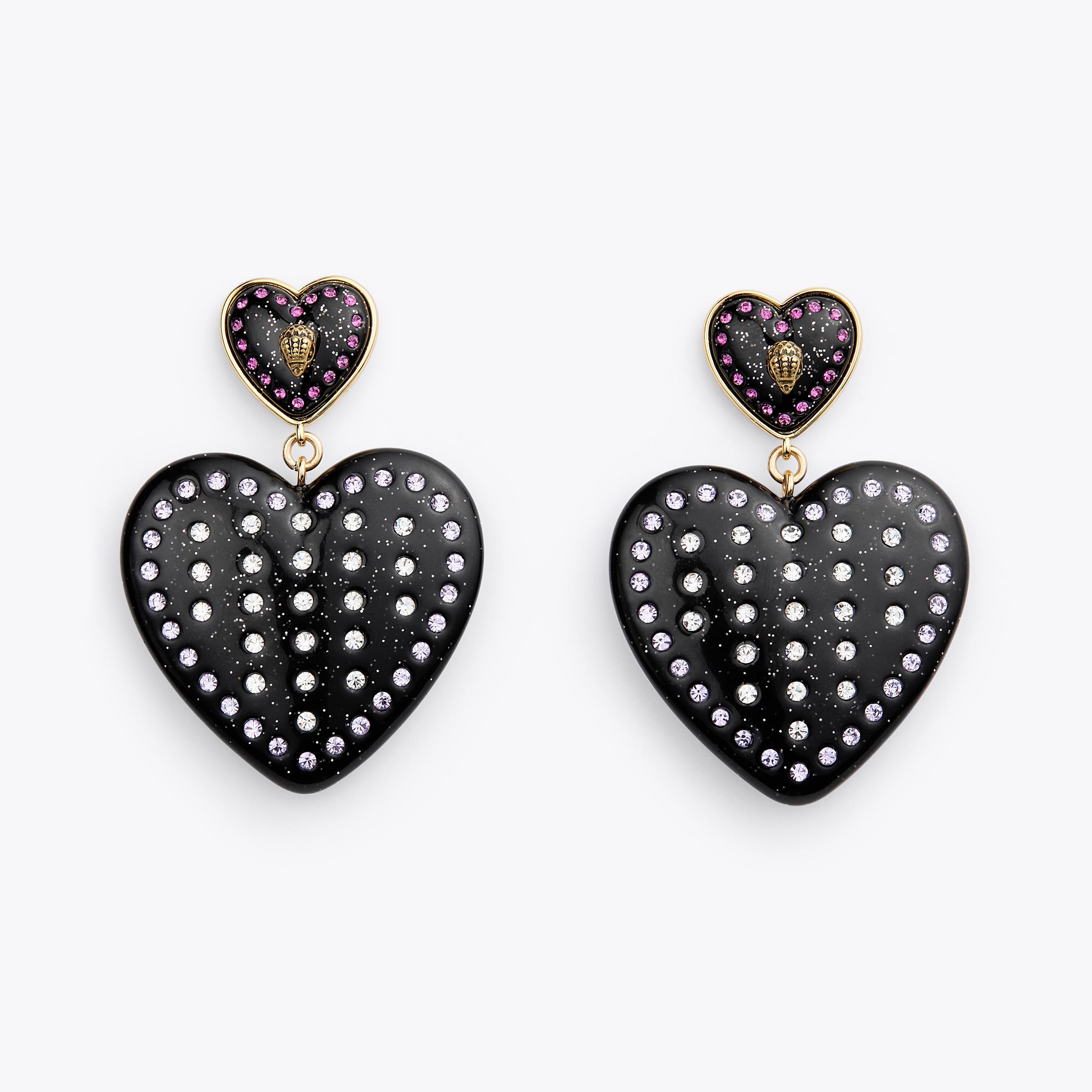 ピアス [KATENKELLY] Little Black Heart Earrings Small Voluptuous Heart Earrings – Annika Inez