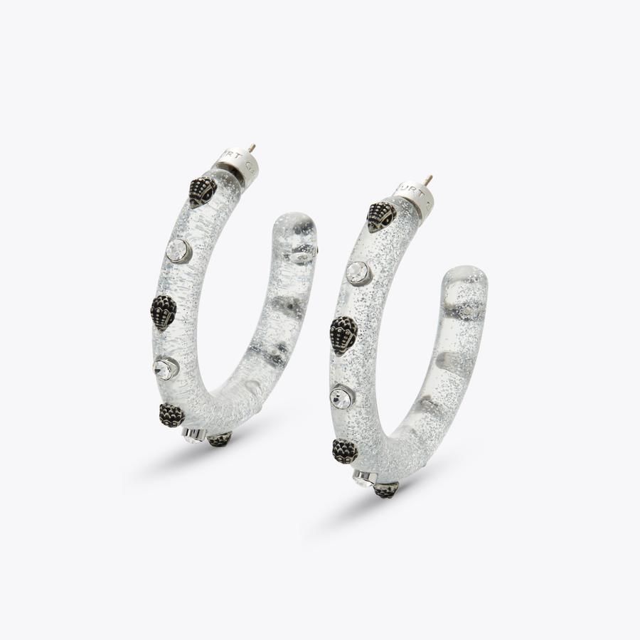 H♡ 18K GOLD PERFECT DIAMOND HOOP® PAVE DIAMOND HUGGY EARRINGS