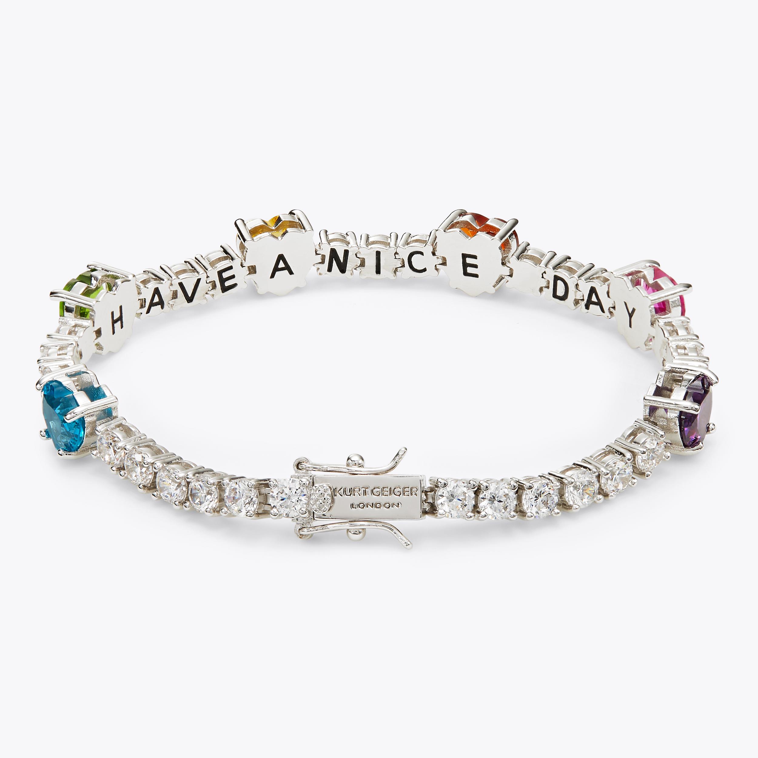 HEARTS TENNIS BRACELET Silver Heart Tennis Bracelet by KURT