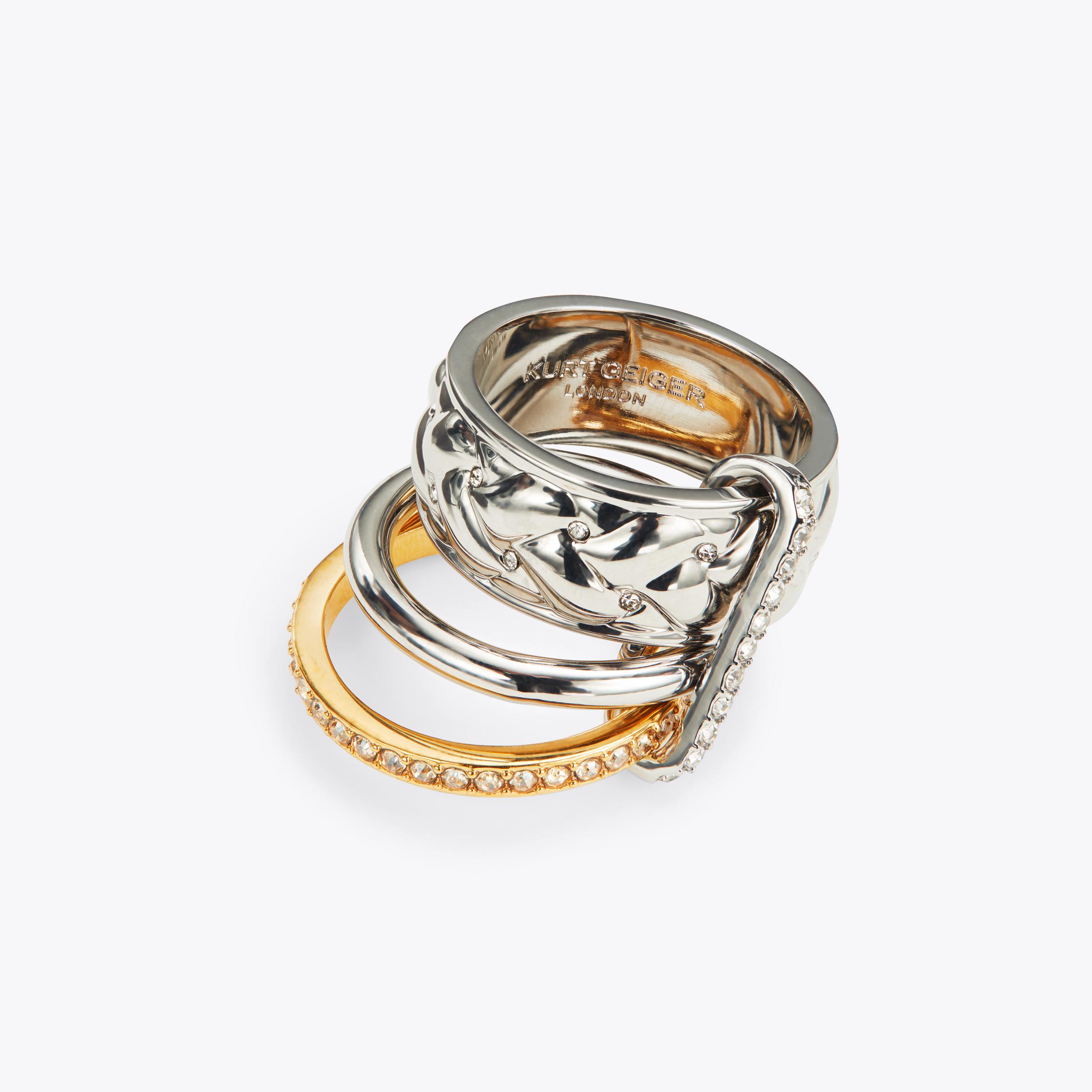 METAL QUILTED TRIPLE RING METAL QUILTED TRIPLE RING by KURT GEIGER LONDON