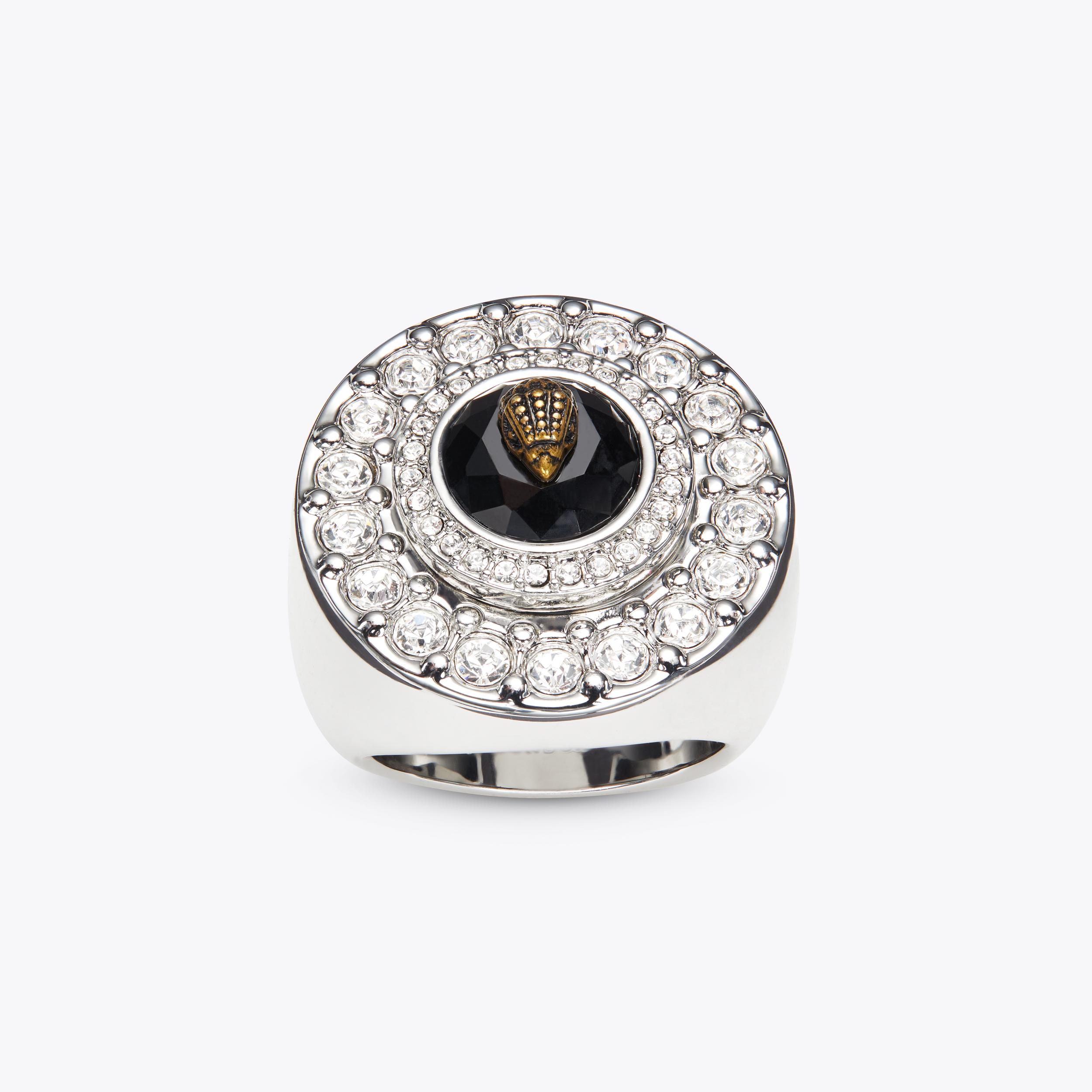 METAL ROUND RING Silver Chunky Crystal Eagle Ring by KURT GEIGER LONDON