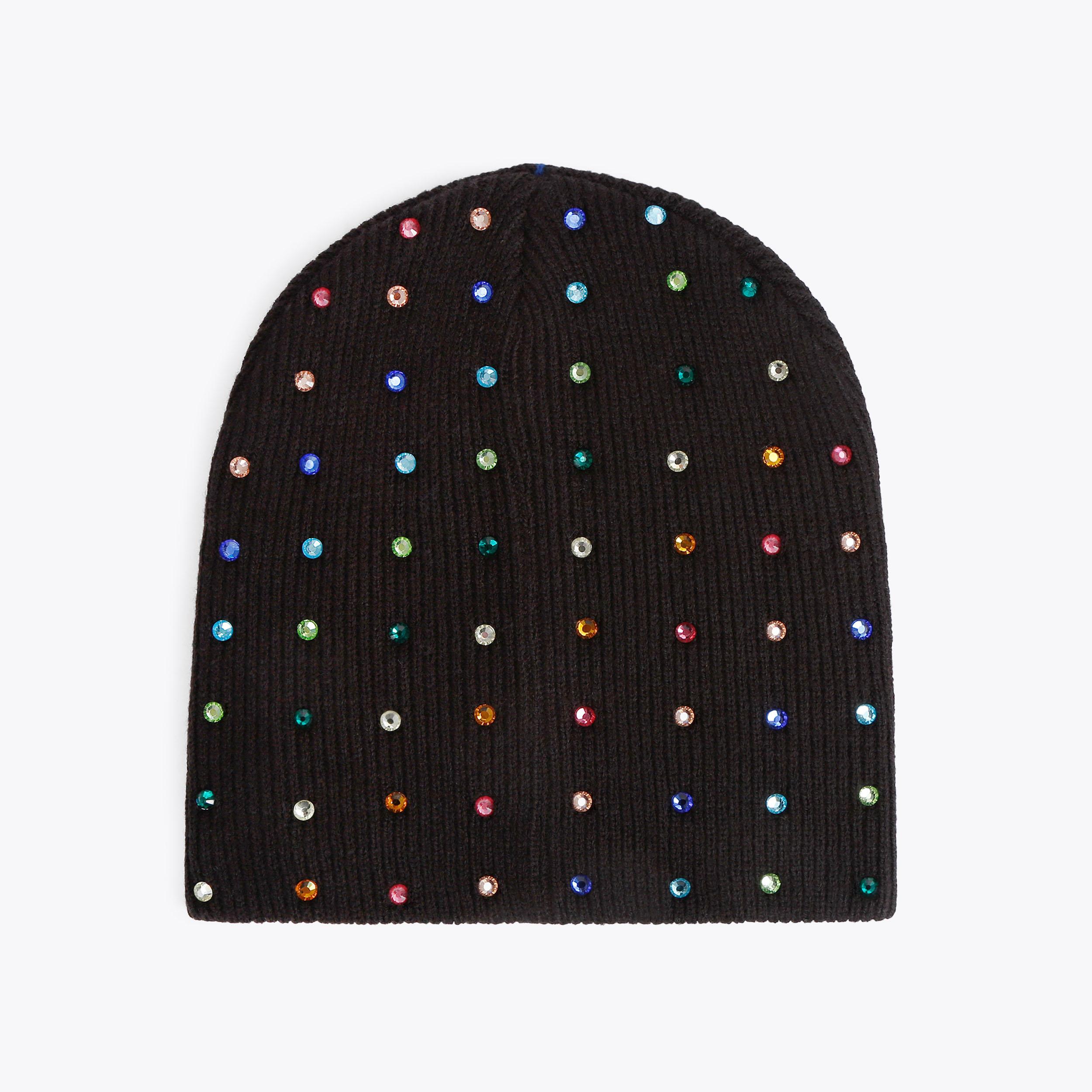 crystal hotfix logo beanie in BLACK | alexanderwang®
