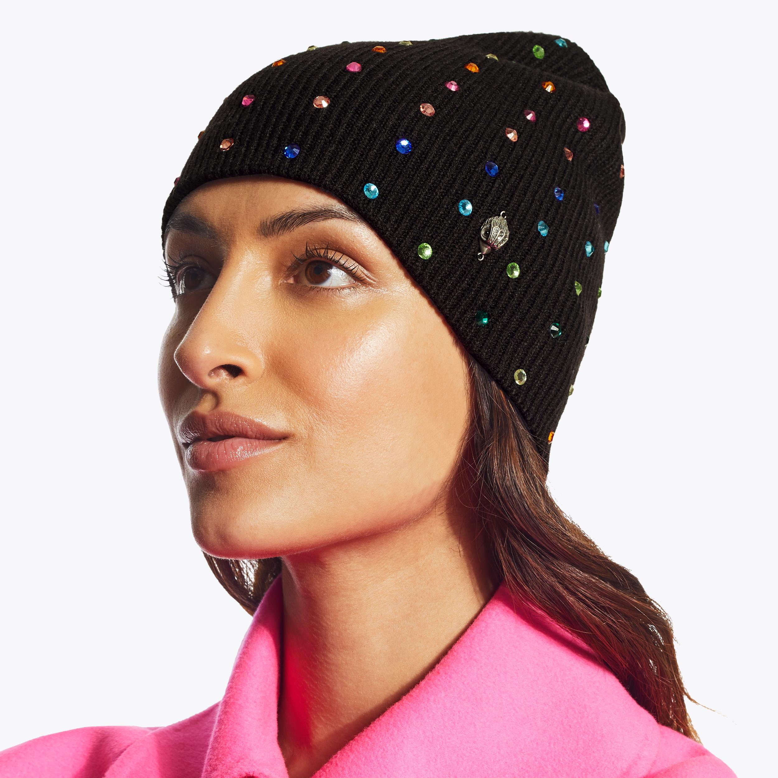 NWT Kurt Geiger crystal beanie CRYSTAL EAGLE BEANIE Black Crystal Beanie Hat by KURT GEIGER  main image 2