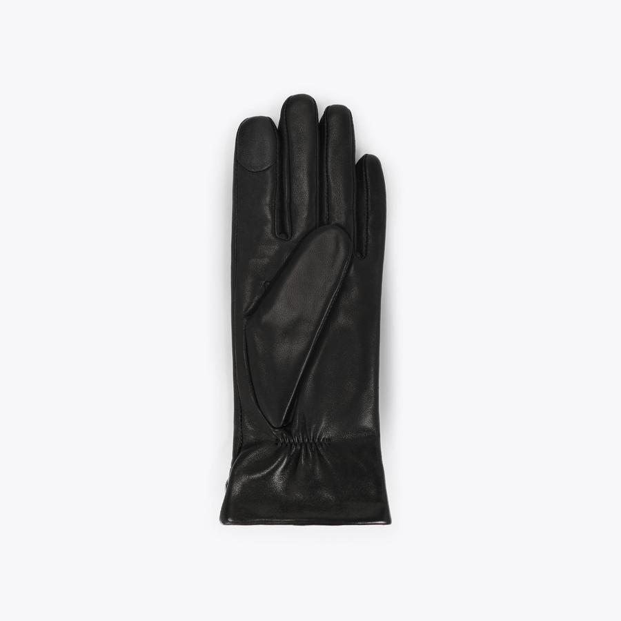 OCTAVIA GLOVES Black Quilted Crystal Gloves by KURT GEIGER LONDON