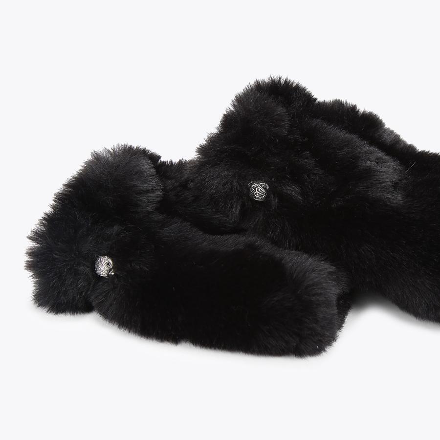 POPPY FINGERLESS GLOVES Black Faux Fur Fingerless Gloves by