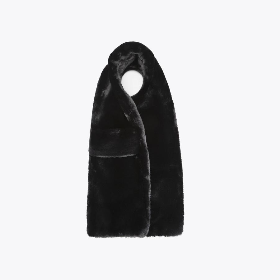 POPPY SCARF Black Faux Fur Scarf by KURT GEIGER LONDON POPPY SCARF Black Faux Fur Scarf by KURT GEIGER LONDON