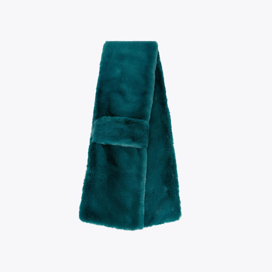 【後払い手数料無料】 Green SCARF POPPY Faux LONDON GEIGER KURT by Scarf Fur 小物