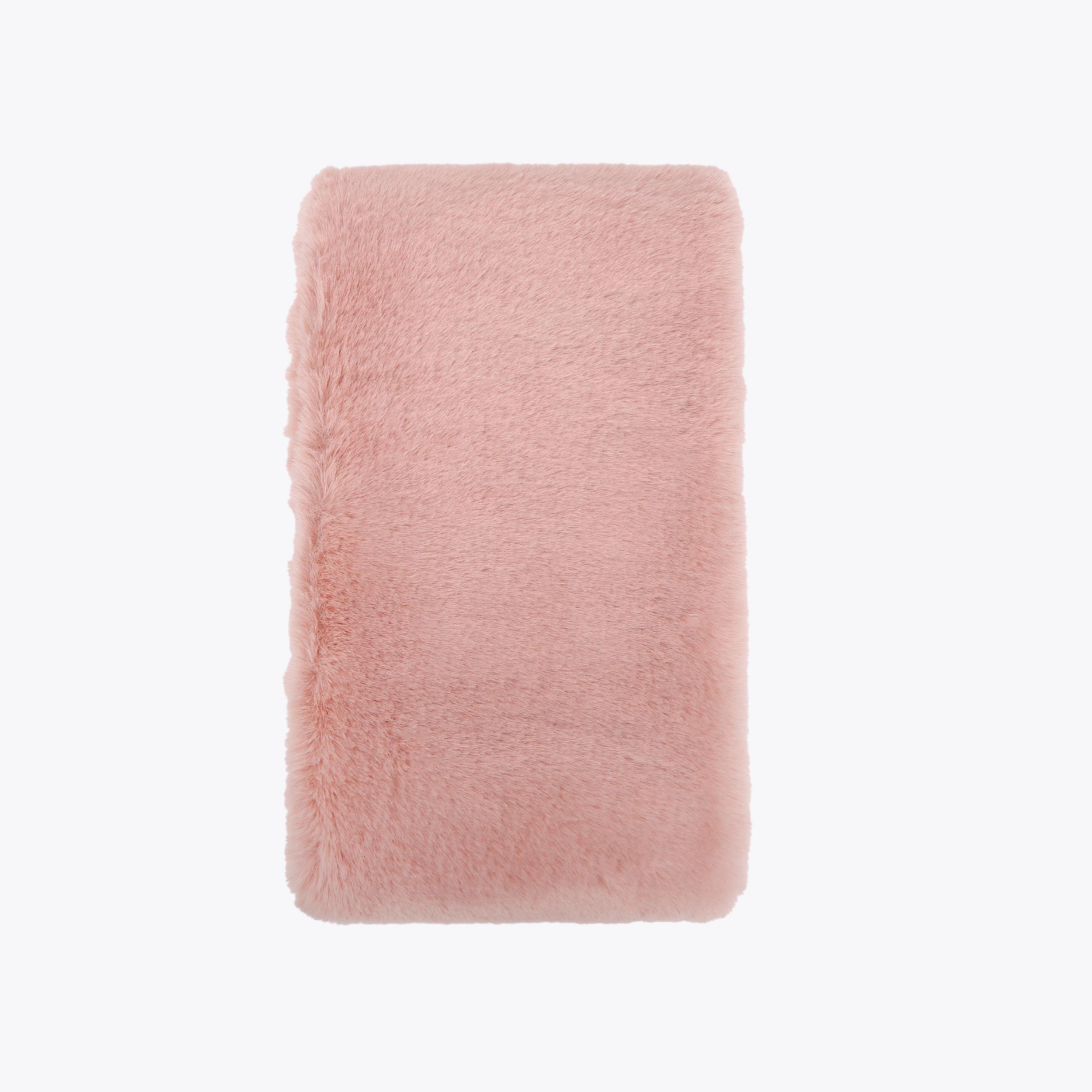 POPPY SCARF Light Pink Faux Fur Scarf by KURT GEIGER LONDON