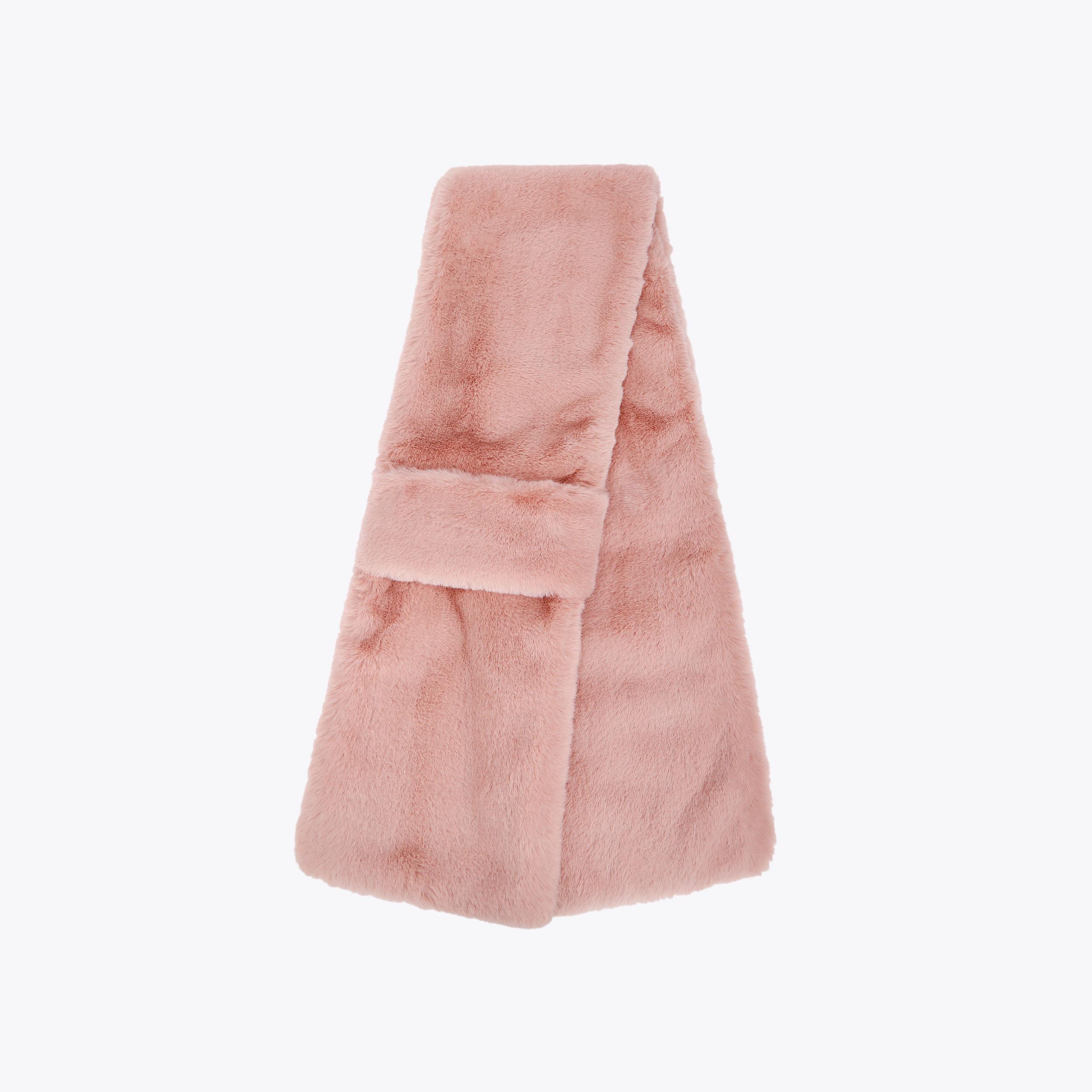 POPPY SCARF Light Pink Faux Fur Scarf by KURT GEIGER LONDON