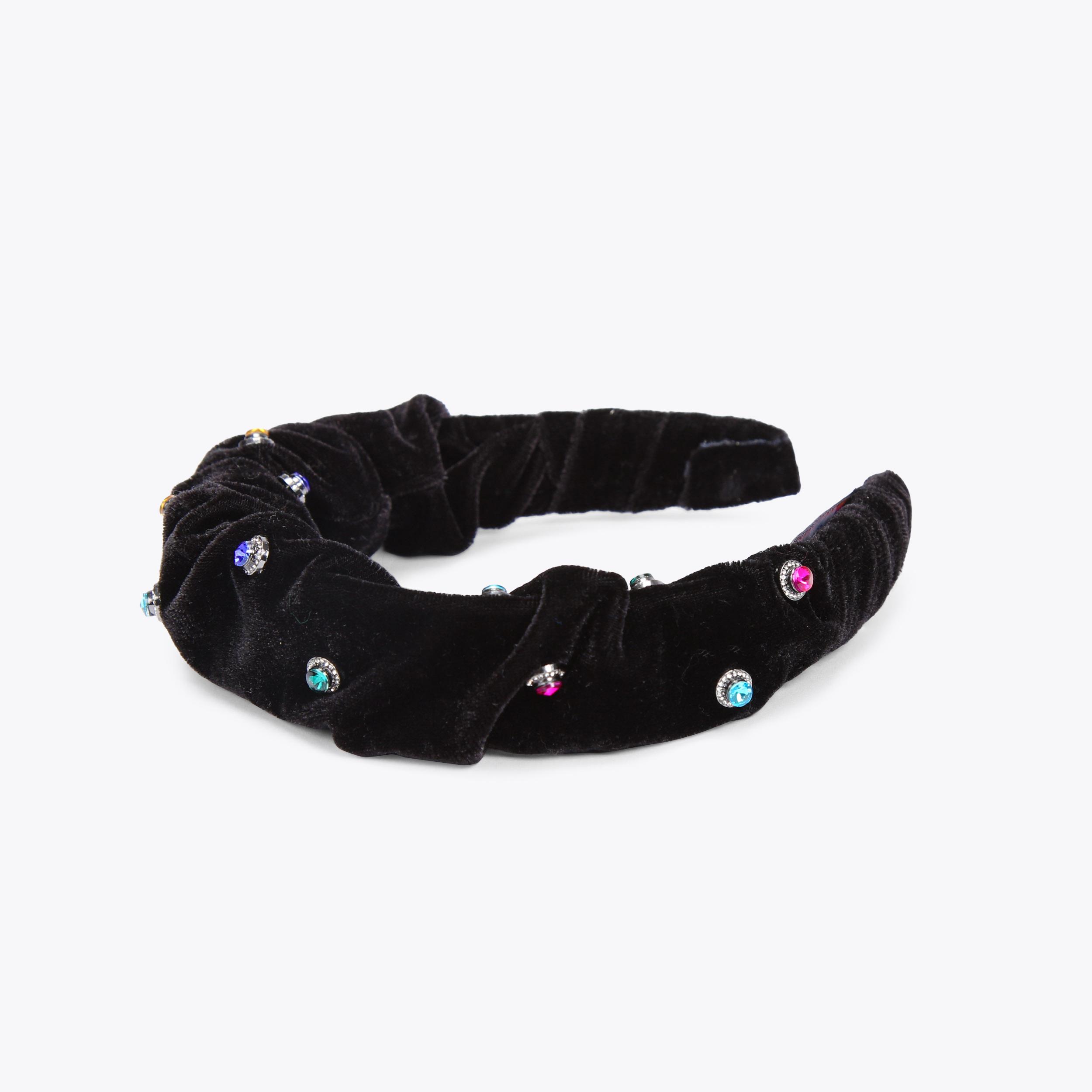 KURT GEIGER Tubular Crystal Knot Headband BLACK White Crystal CRYSTAL HEADBAND Crystal Stripe Rainbow Headband by KURT  main image 3