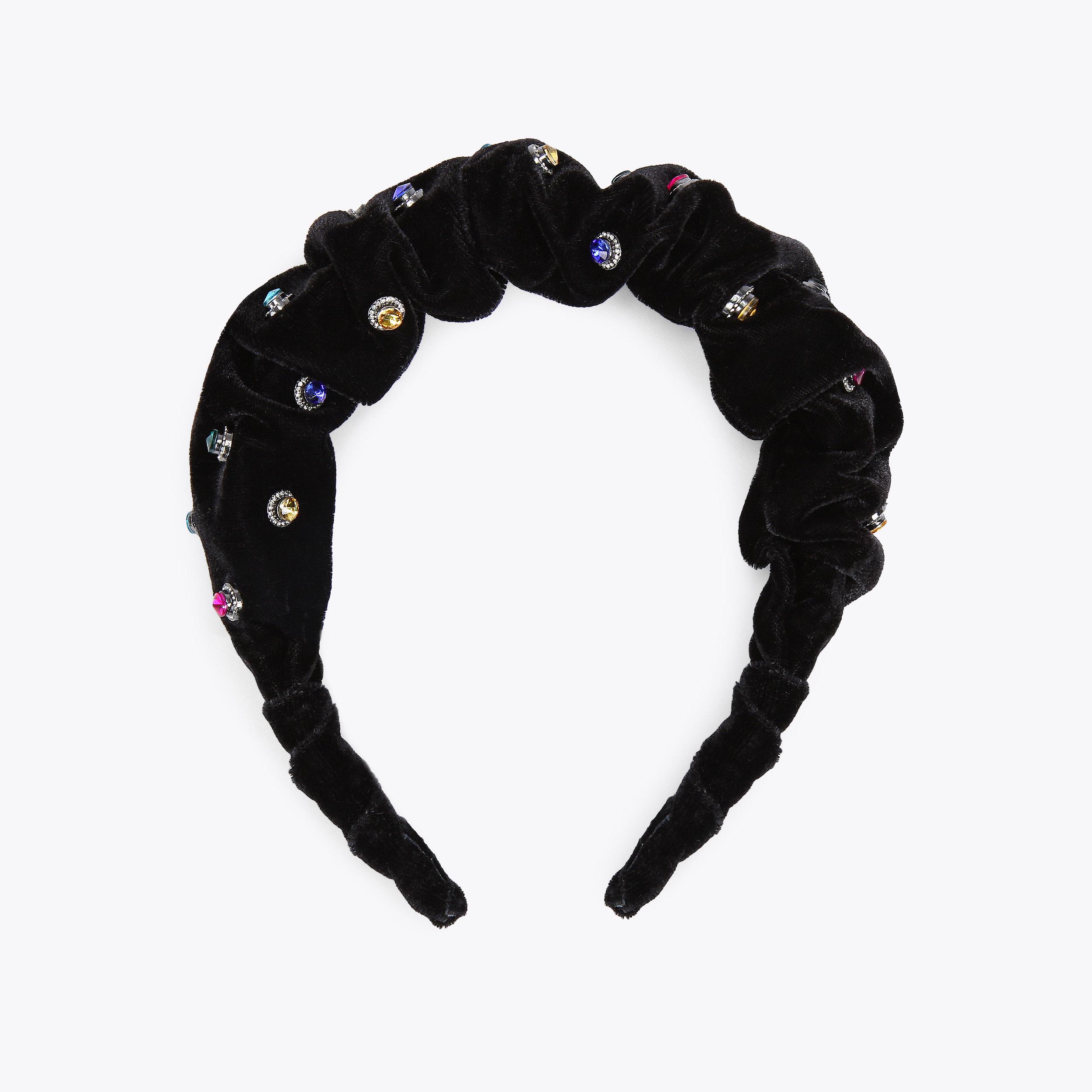 OCTAVIA HEADBAND Black Velvet Crystal Headband by KURT