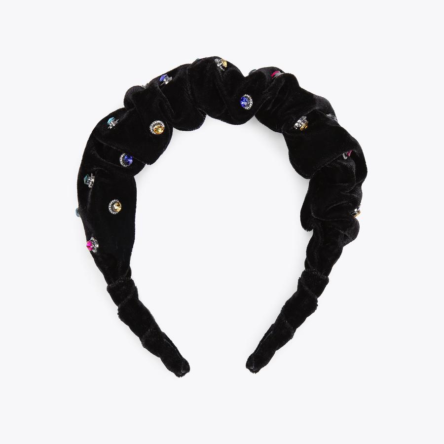 OCTAVIA HEADBAND Black Velvet Crystal Headband by KURT  display picture 3
