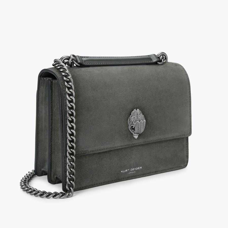 SHOREDITCH CROSS BODY Grey Suede Cross Body Pure by KURT GEIGER LONDON
