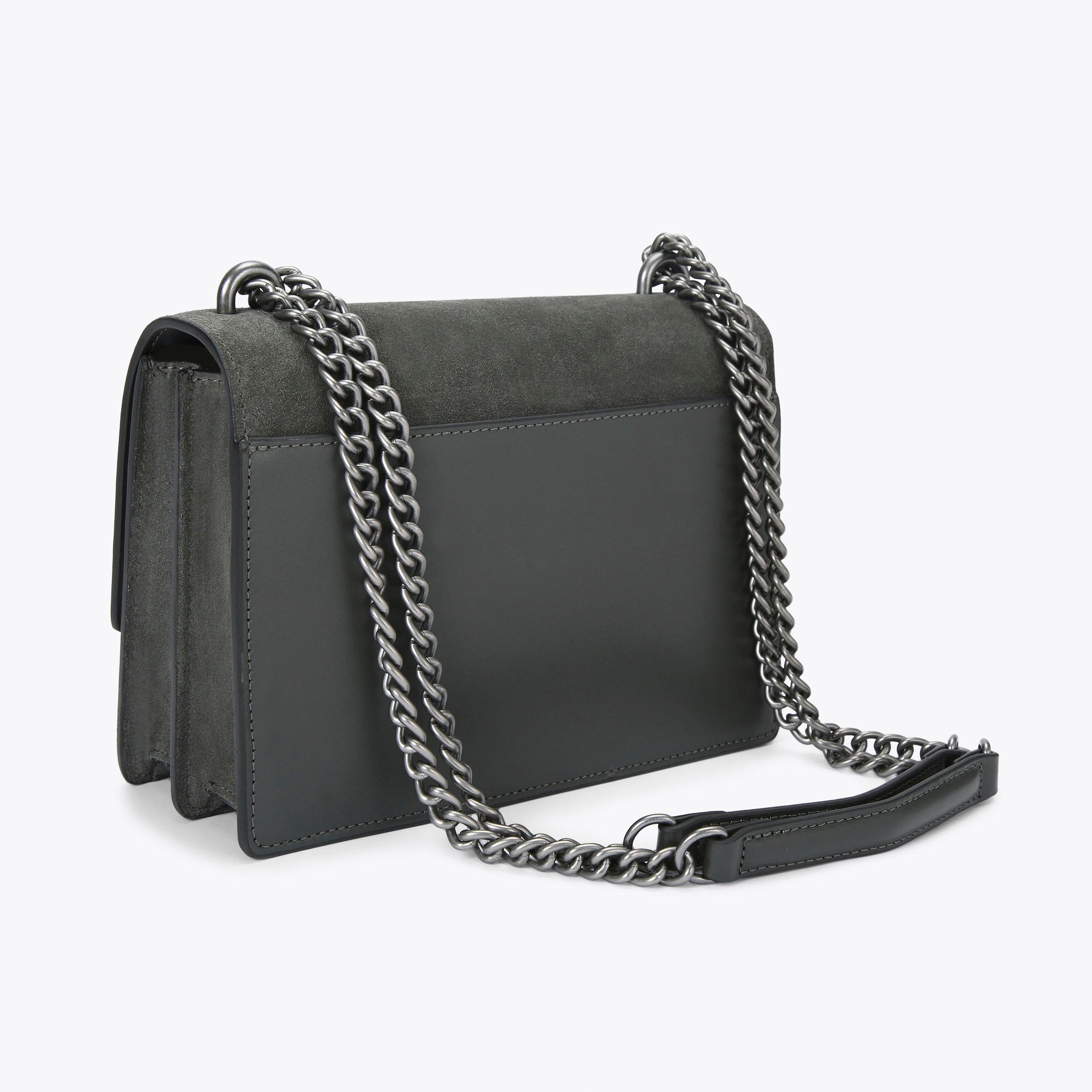 Grey leather cross orders body bag