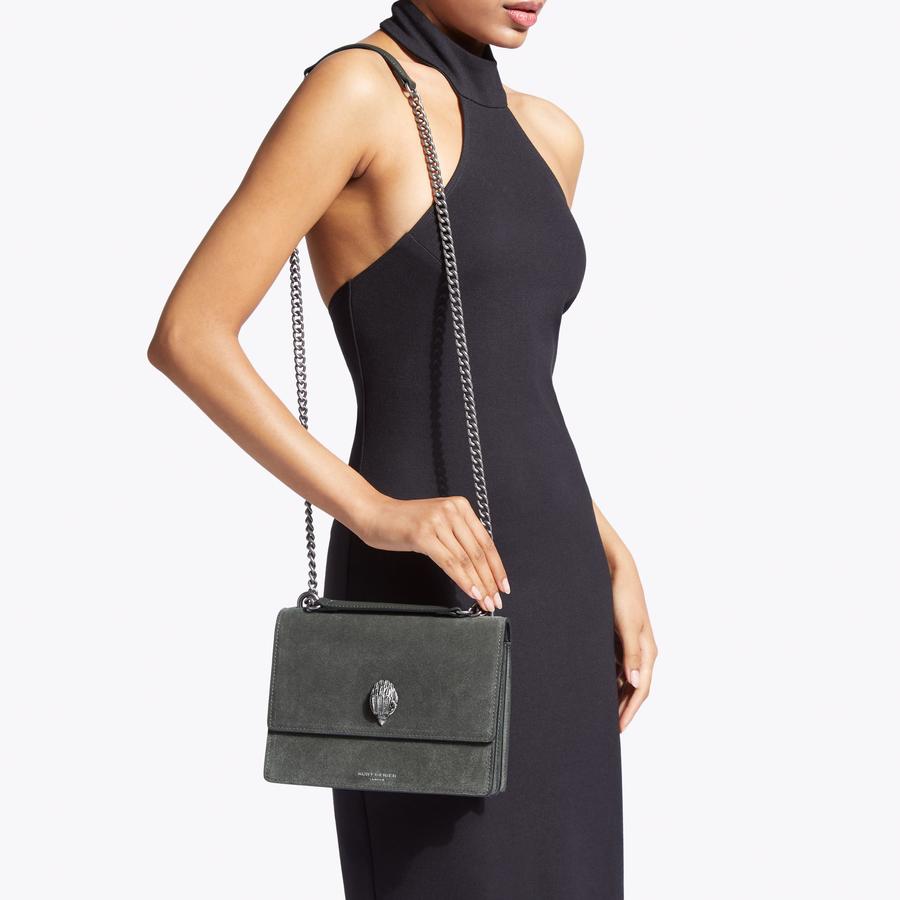 スコーチ SHOREDITCH CROSS BODY Grey Suede Cross Body Pure by KURT GEIGER LONDON