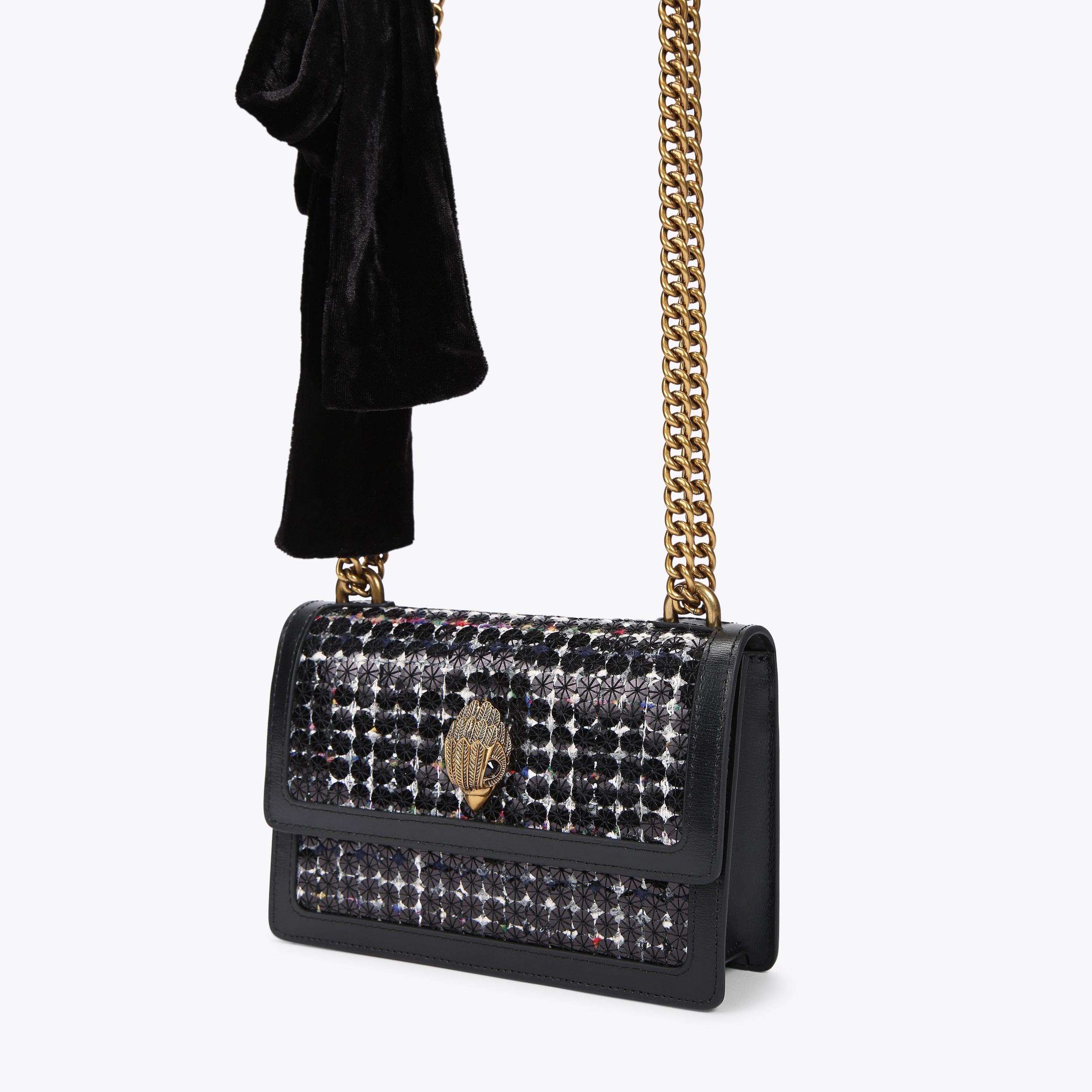 SHOREDITCH SM CROSS BODY Black Tweed Cross Body Bag by KURT GEIGER