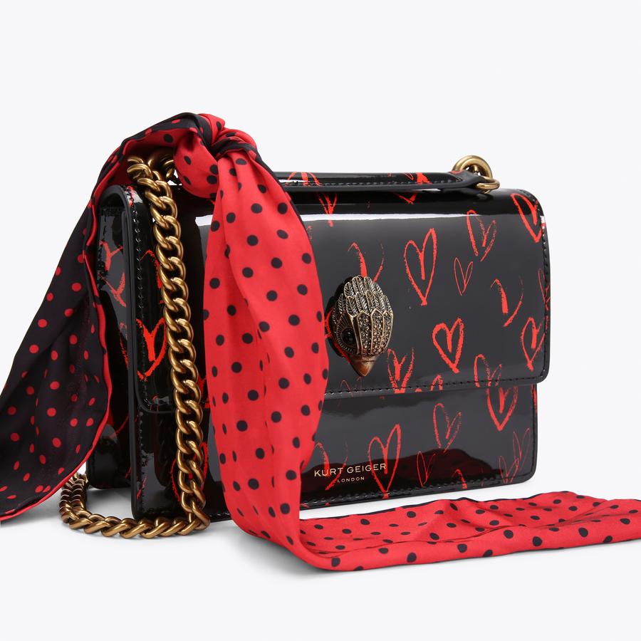 SHOREDITCH SM CROSS BODY Red Scarf Heart Print Cross Body Purse by