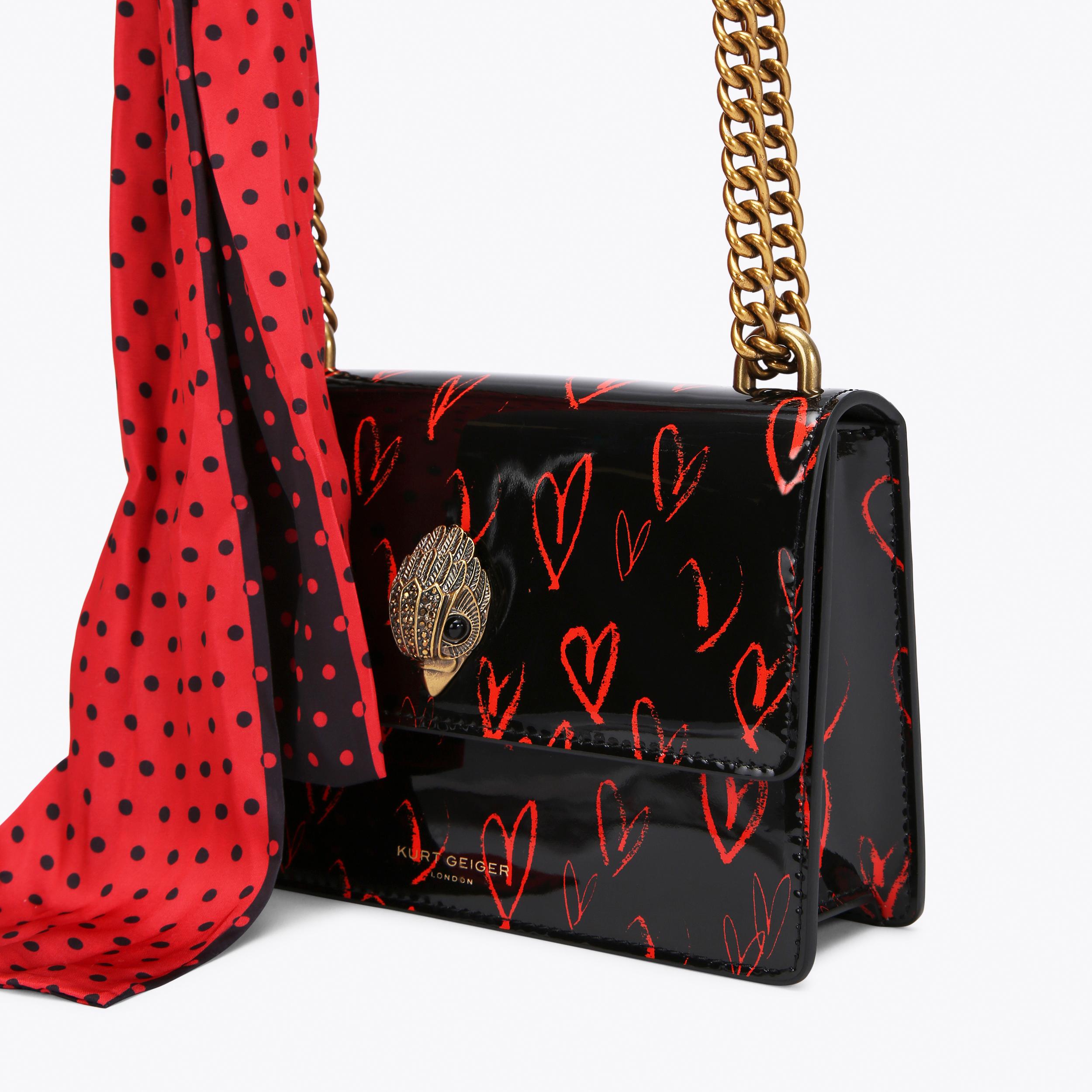 SHOREDITCH SM CROSS BODY Red Scarf Heart Print Cross Body Purse by 