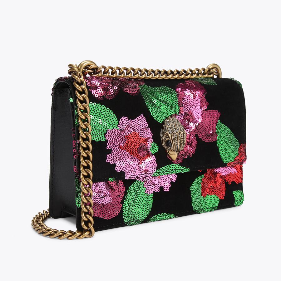 SHOREDITCH SM CROSS BODY Sequin Rose Cross Body Bag by KURT GEIGER