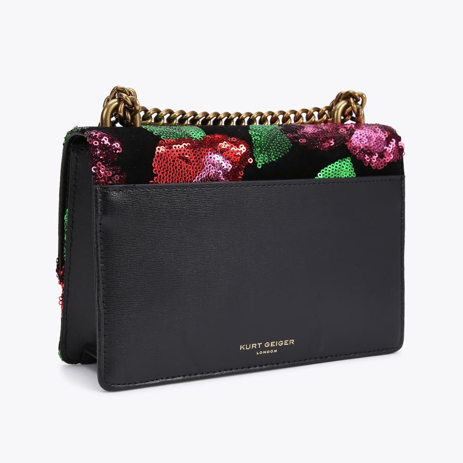 SHOREDITCH SM CROSS BODY Sequin Rose Cross Body Bag by KURT GEIGER