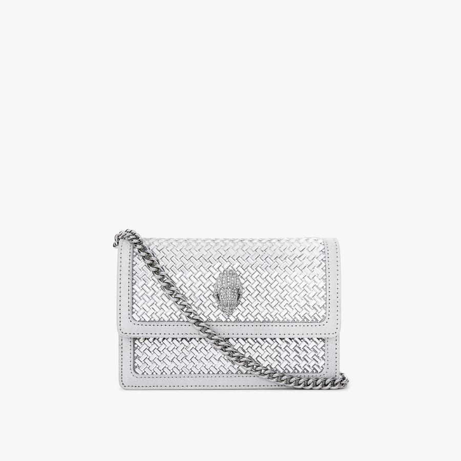 btn25 SHOREDITCH SM CROSS BODY Silver Quilted Crystal Small Cross